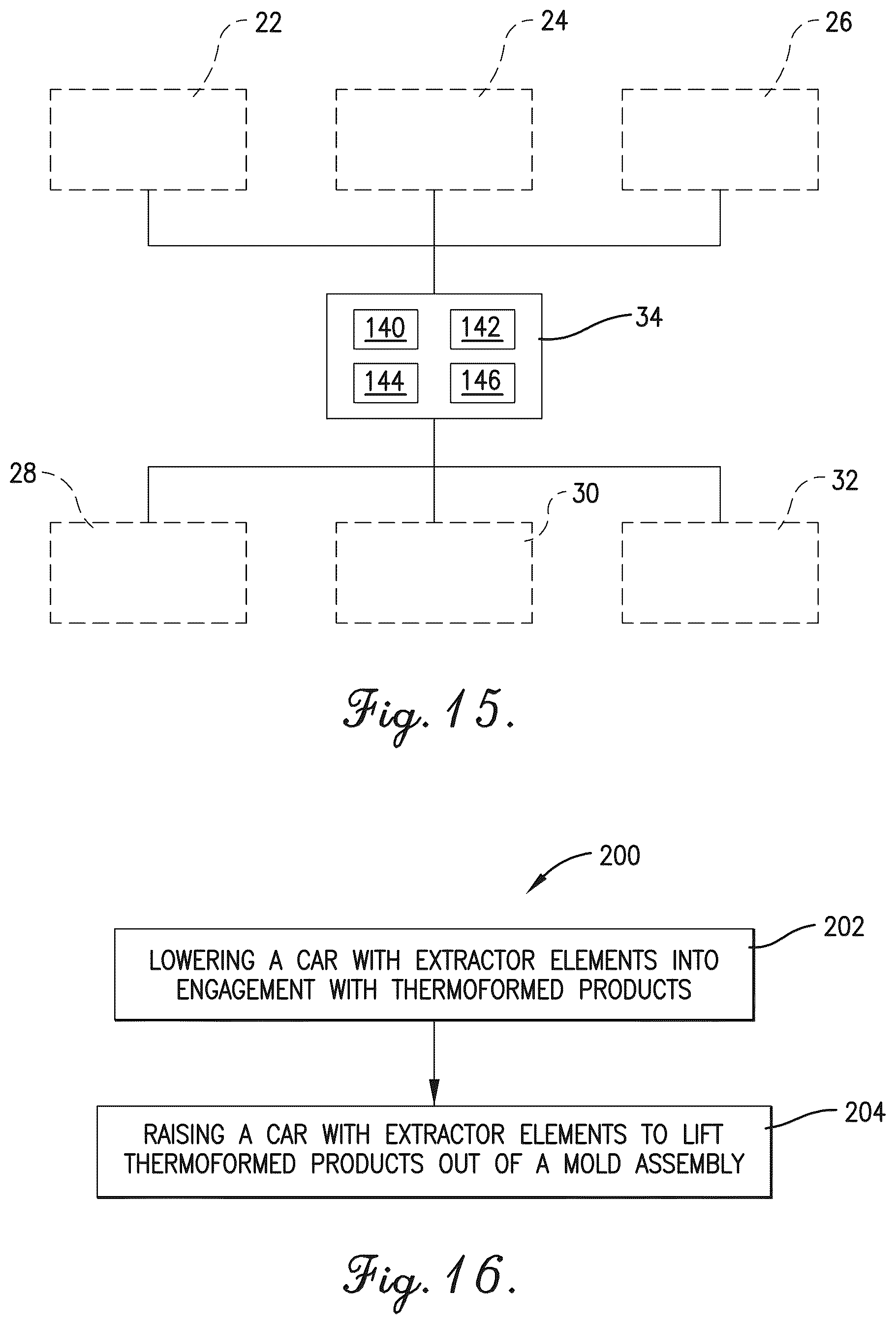 Patent US12472677 Figure 15 – Low profile product extractor for thermoformed products