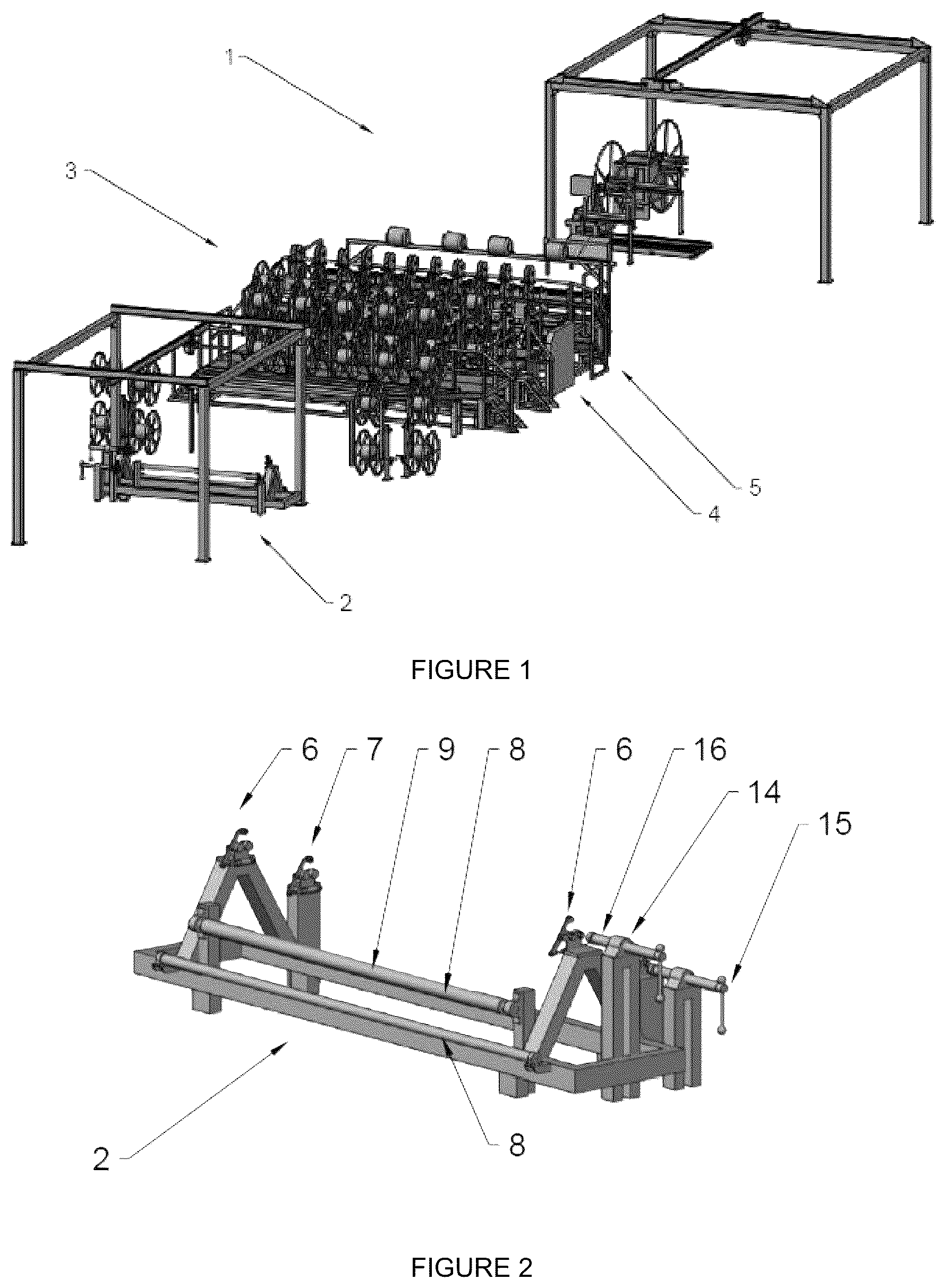 Patent US12472700 Figure 1 – System enabling the continuous automated manufacture and/or production of at least one film, cover, blanket and/or mesh integratedly comprising at least one fluid distribution line