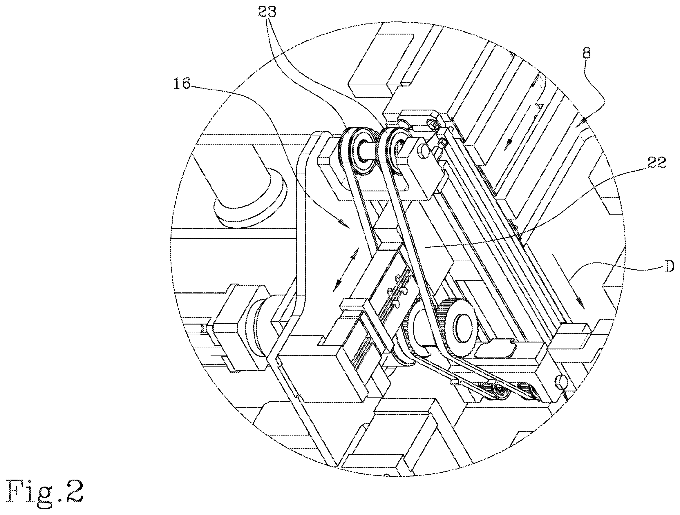 Patent US12472717 Figure 2 – Device and machine for forming boxes with internal partition wall and relative method