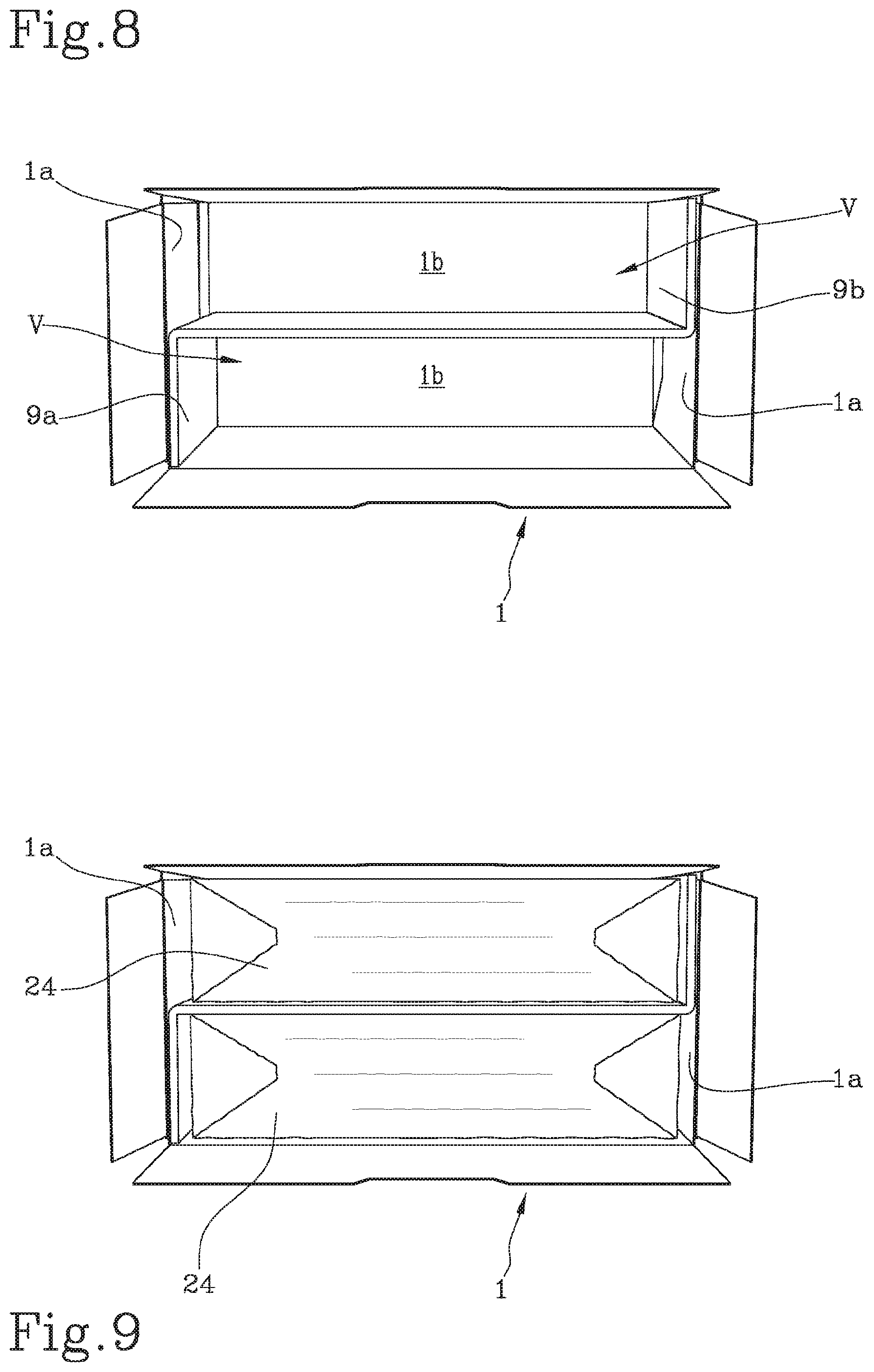 Patent US12472717 Figure 8 – Device and machine for forming boxes with internal partition wall and relative method