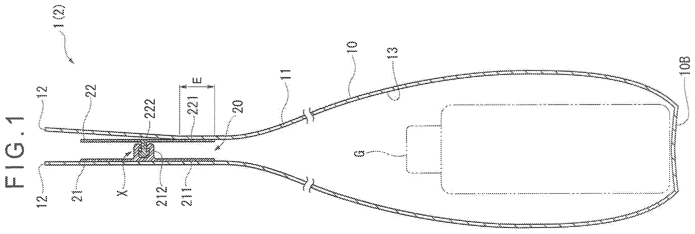 Patent US12472718 Figure 1 – Zipper tape-equipped bag body, article housing method for zipper tape-equipped bag body, manufacturing method for zipper tape-equipped bag body, and manufacturing device for zipper tape-equipped bag body