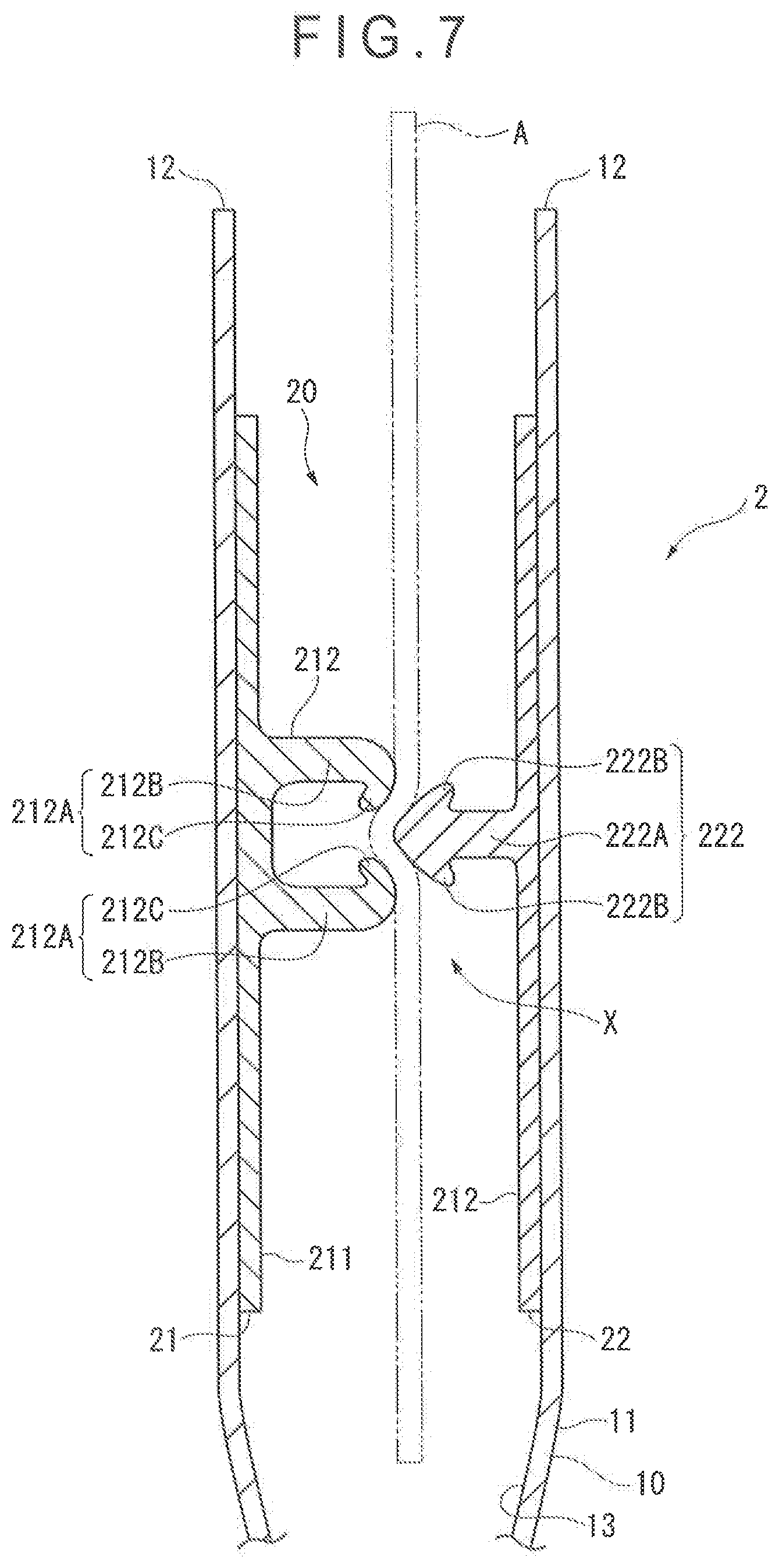 Patent US12472718 Figure 8 – Zipper tape-equipped bag body, article housing method for zipper tape-equipped bag body, manufacturing method for zipper tape-equipped bag body, and manufacturing device for zipper tape-equipped bag body