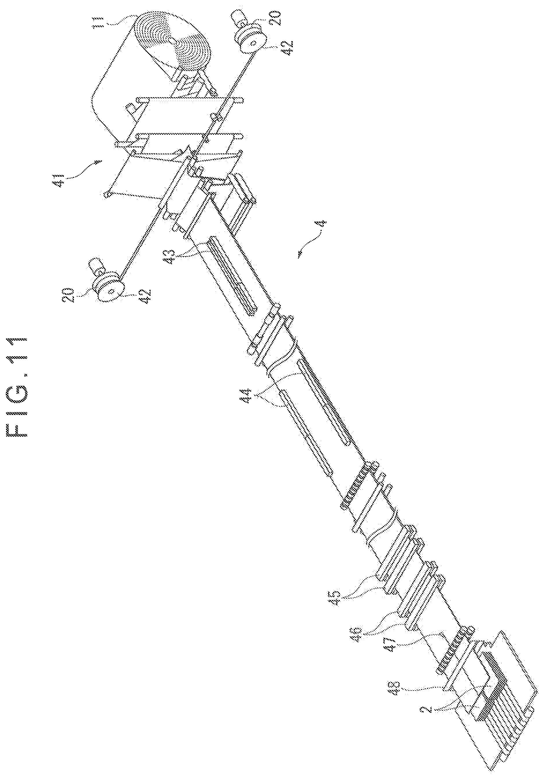 Patent US12472718 Figure 12 – Zipper tape-equipped bag body, article housing method for zipper tape-equipped bag body, manufacturing method for zipper tape-equipped bag body, and manufacturing device for zipper tape-equipped bag body
