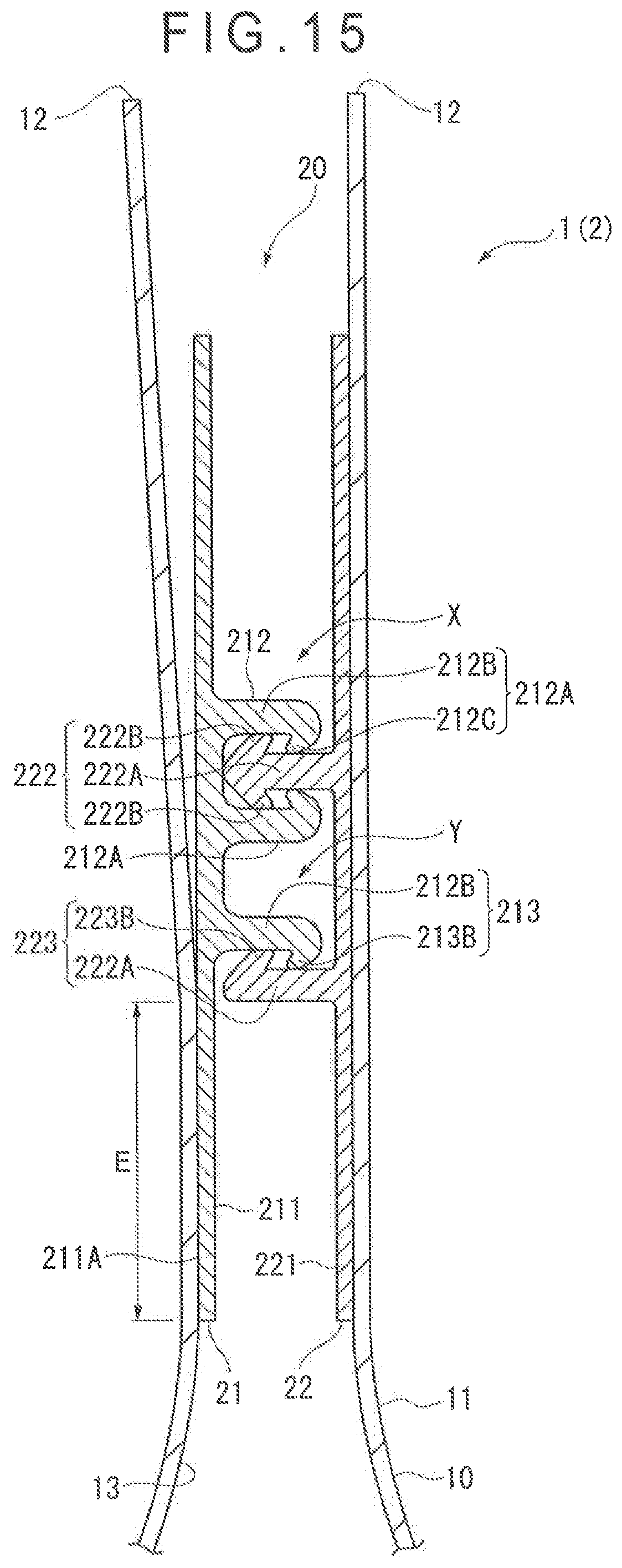 Patent US12472718 Figure 16 – Zipper tape-equipped bag body, article housing method for zipper tape-equipped bag body, manufacturing method for zipper tape-equipped bag body, and manufacturing device for zipper tape-equipped bag body