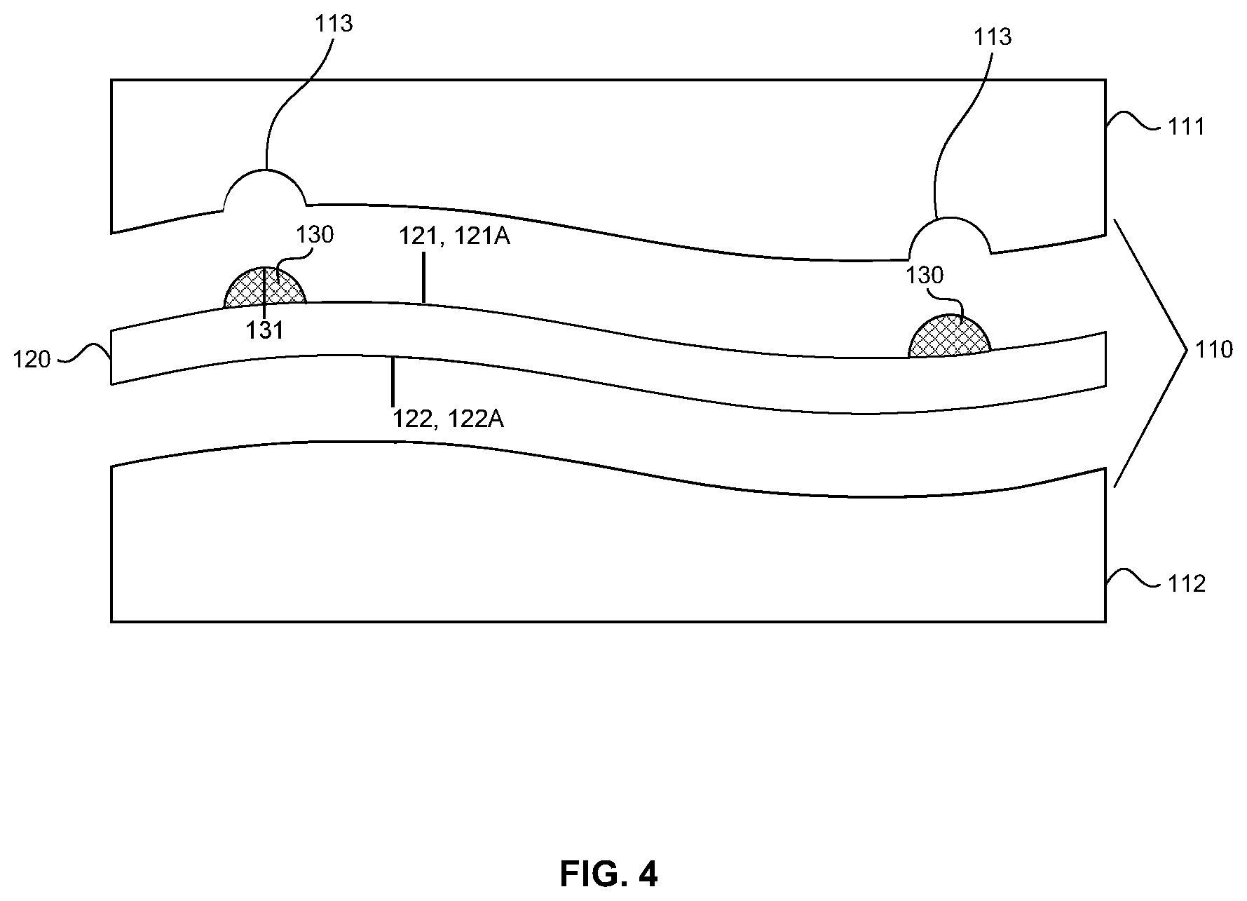 Patent US12472726 Figure 4 – Laminating thin strengthened glass to curved molded plastic surface for decorative and display cover application