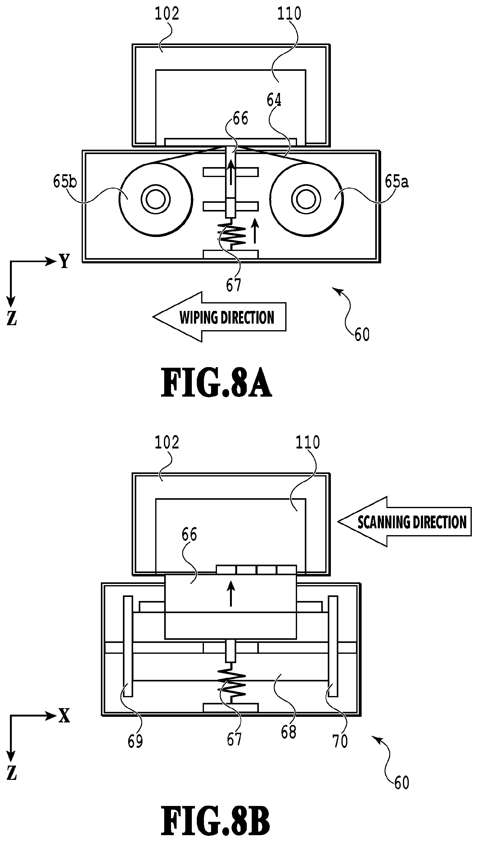 Patent US12472744 Figure 8 – Printing apparatus and a method of controlling a printing apparatus including a control unit controlling a cleaning operation of a wiping unit wiping an ejection port surface