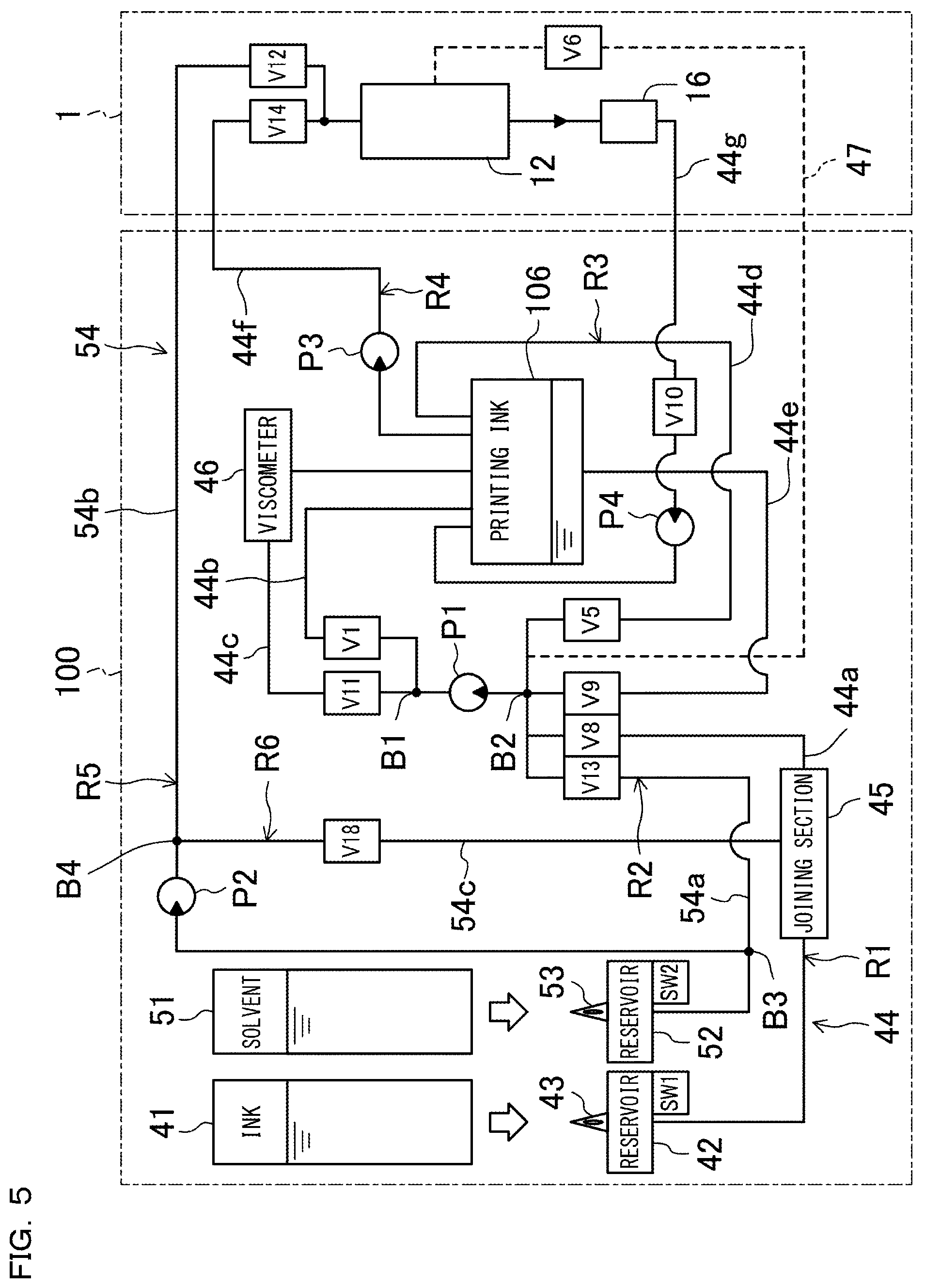 Patent US12472746 Figure 5 – Ink jet printer