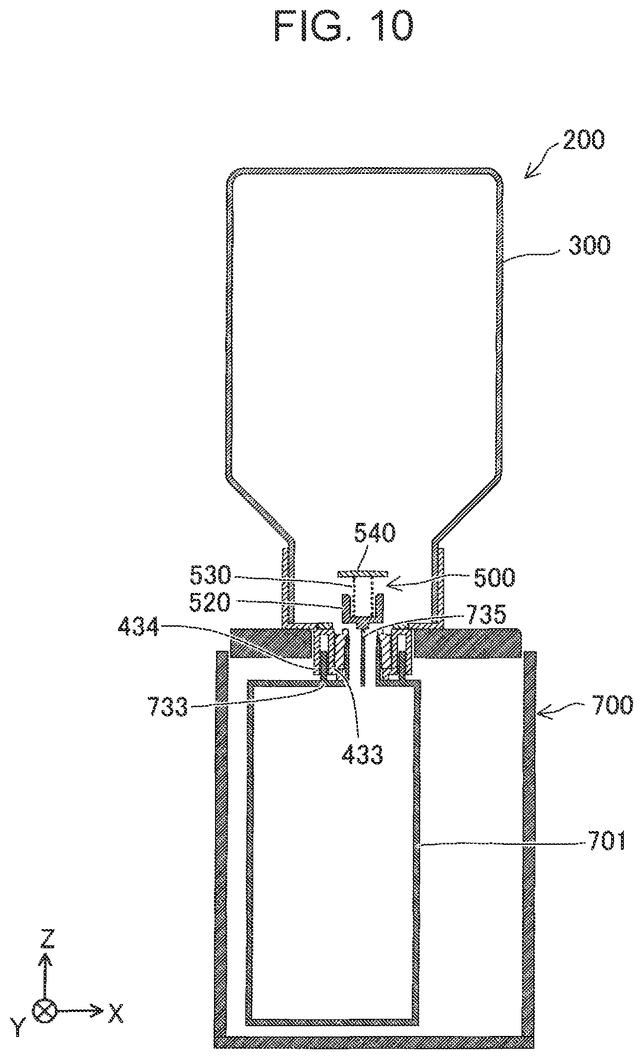 Patent US12472748 Figure 9 – Ink replenishment container and printer