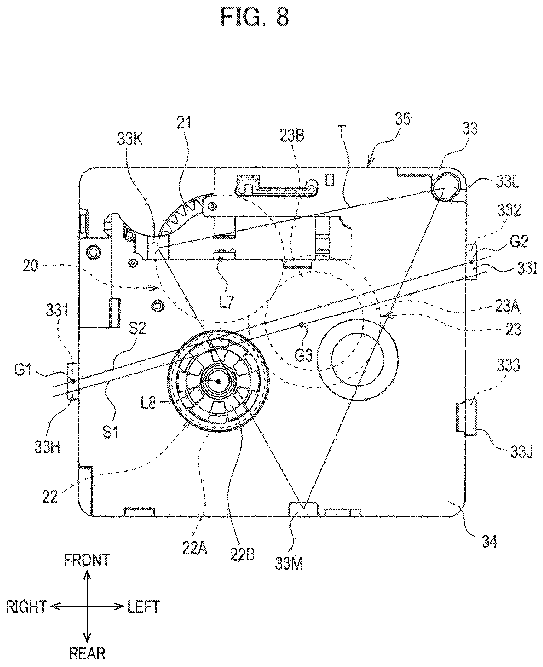 Patent US12472757 Figure 8 – Printing cassette having structure for restraining power transmission loss, and printing device using the same
