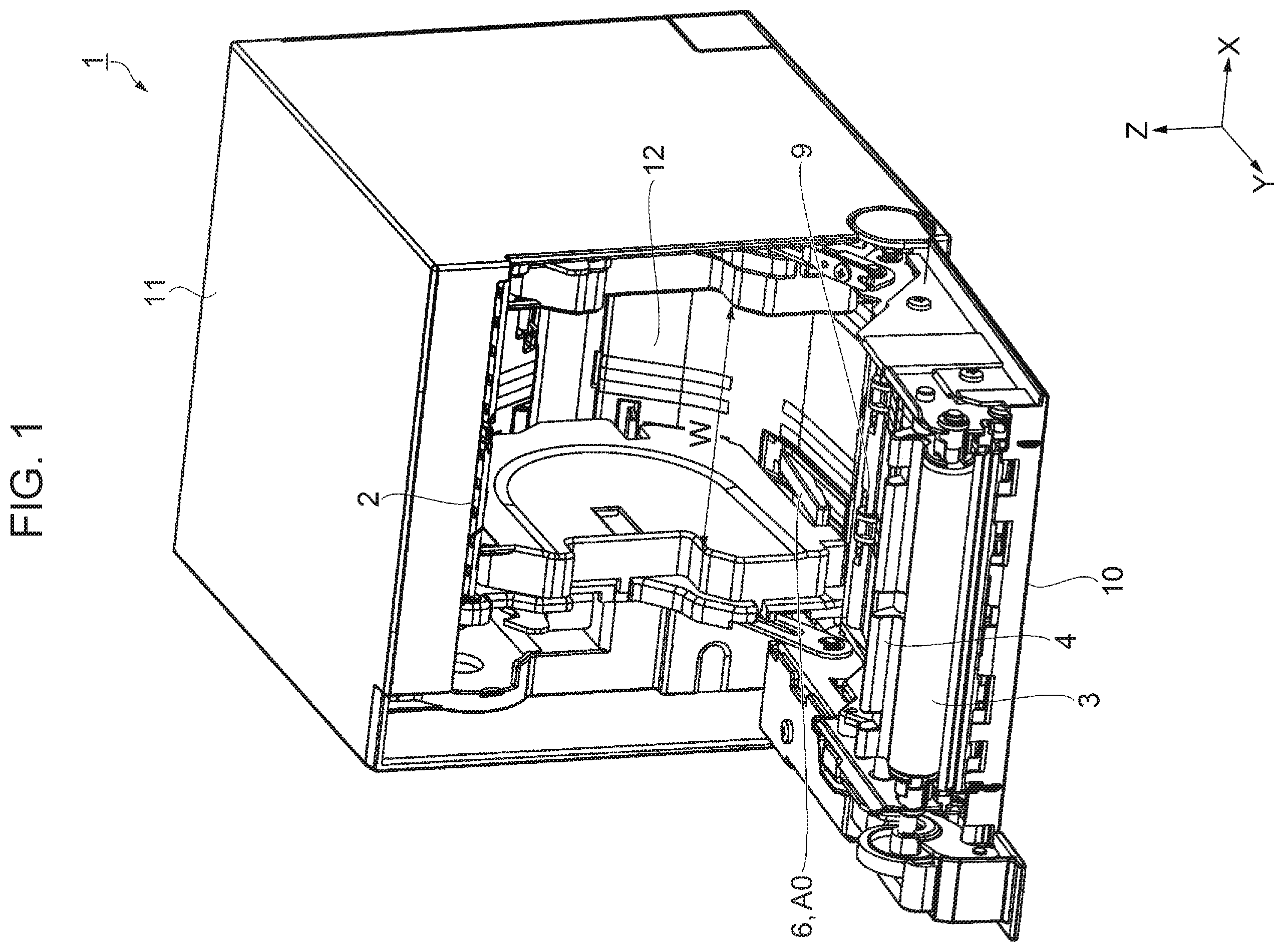 Patent US12472759 Figure 1 – Roll paper printer