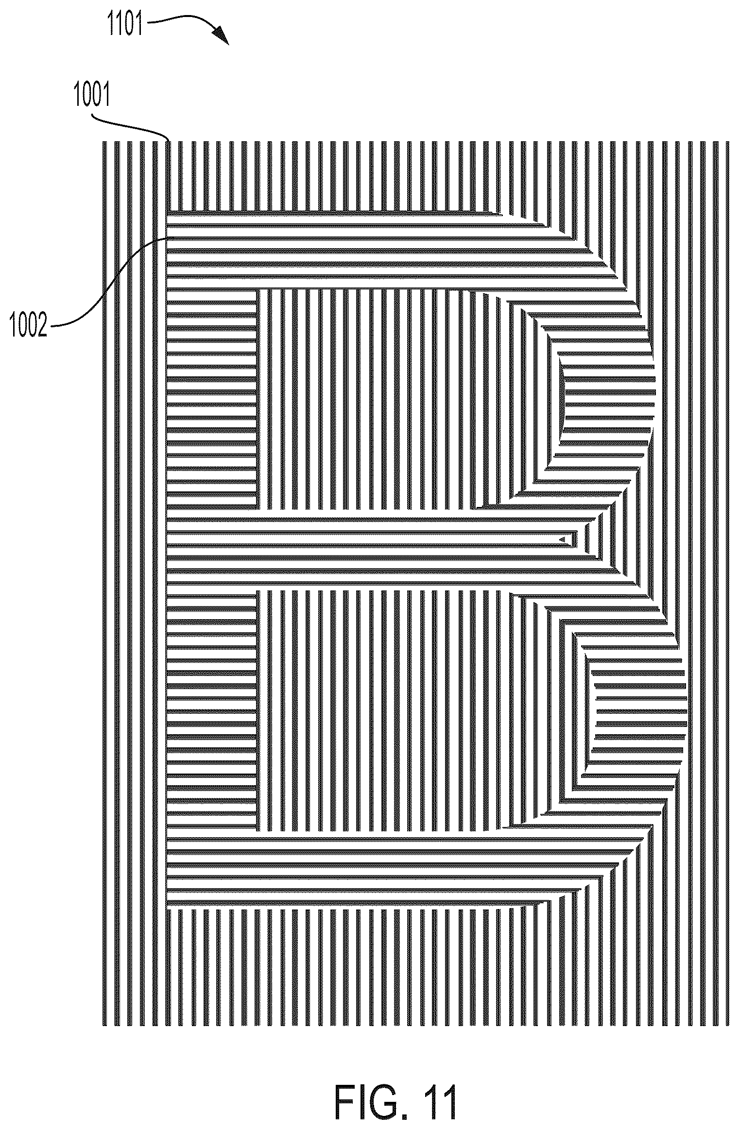 Patent US12472765 Figure 11 – Methods of printing document markings with enhanced moiré effects, and documents that exhibit such effects