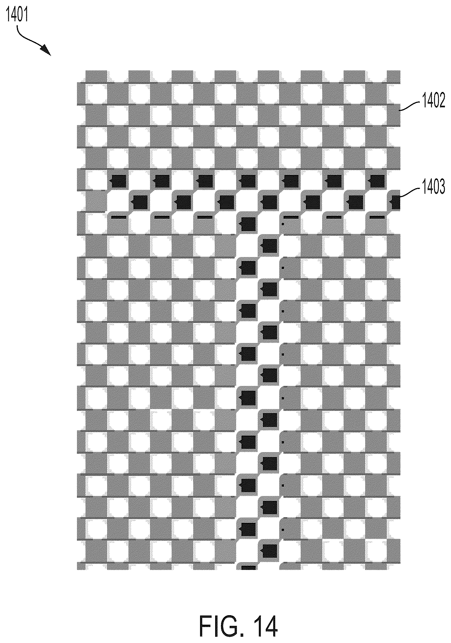 Patent US12472765 Figure 14 – Methods of printing document markings with enhanced moiré effects, and documents that exhibit such effects