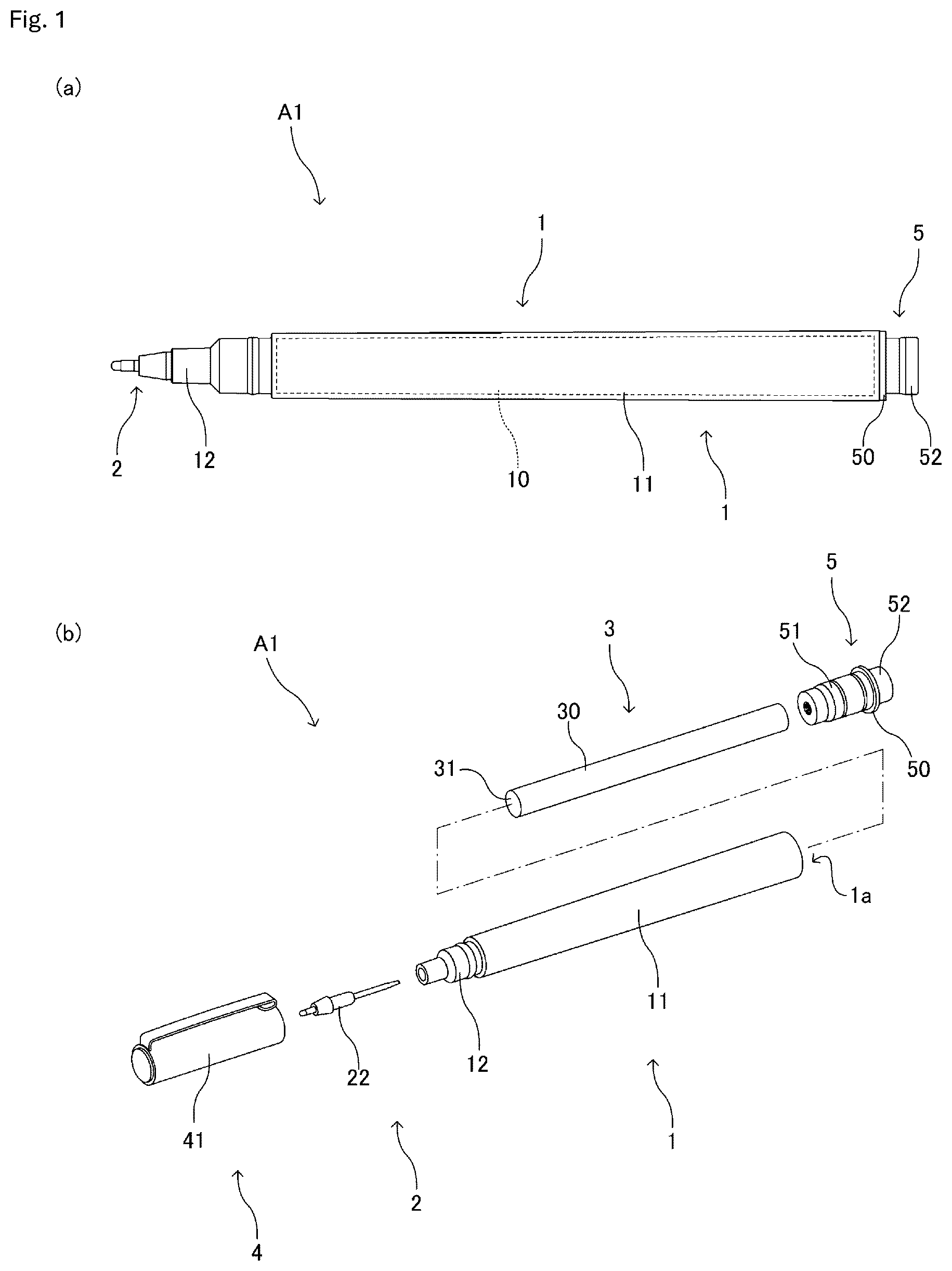 Patent US12472766 Figure 1 – Surgical ink, production method for said ink, and surgical pen using said ink