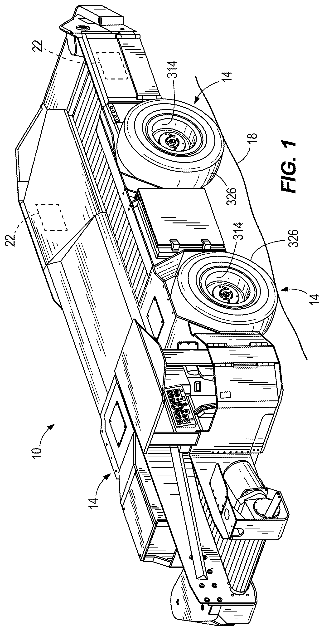 Patent US12472770 Figure 1 – Coupling between a steerable wheel and a housing in a vehicle wheel unit