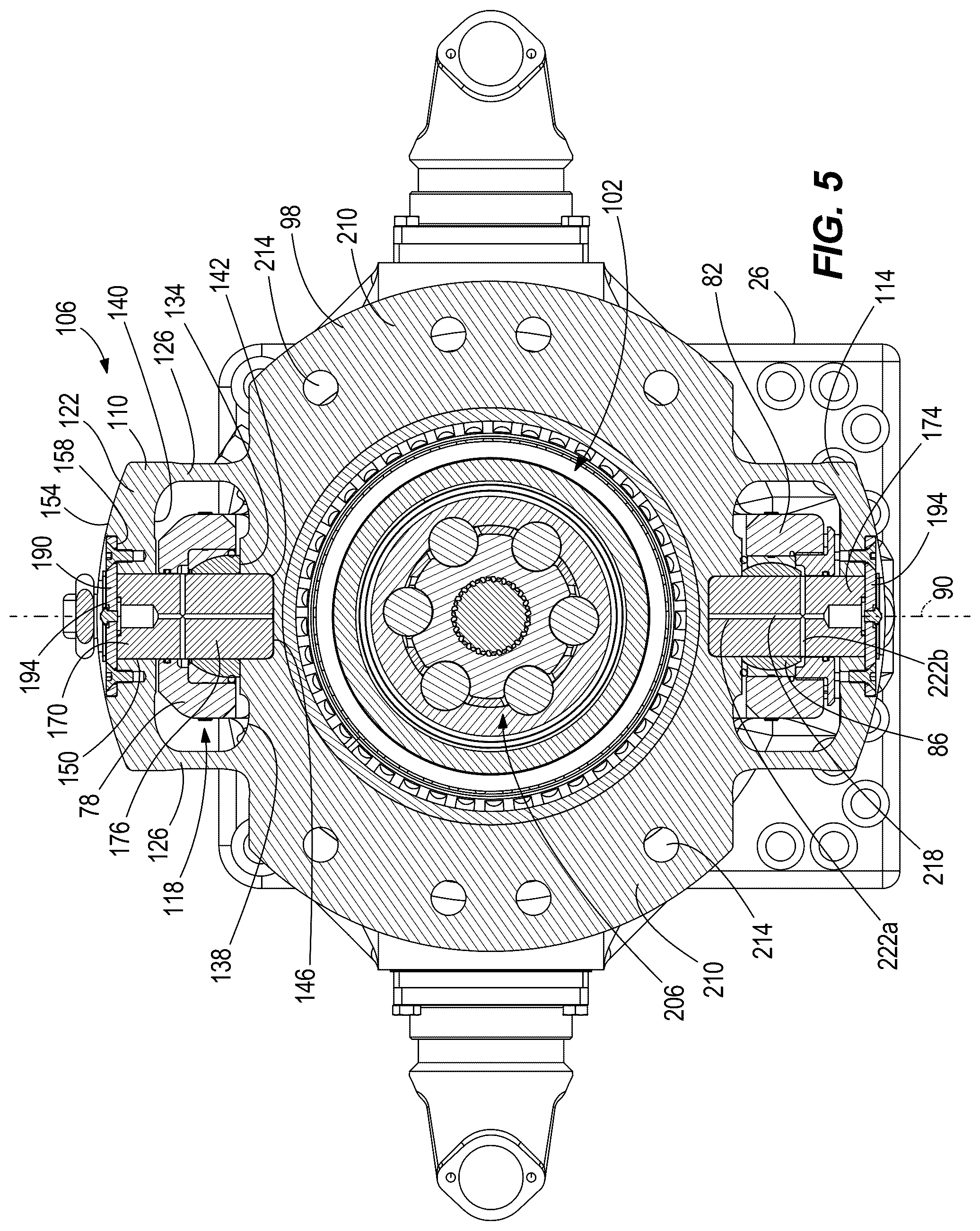 Patent US12472770 Figure 5 – Coupling between a steerable wheel and a housing in a vehicle wheel unit