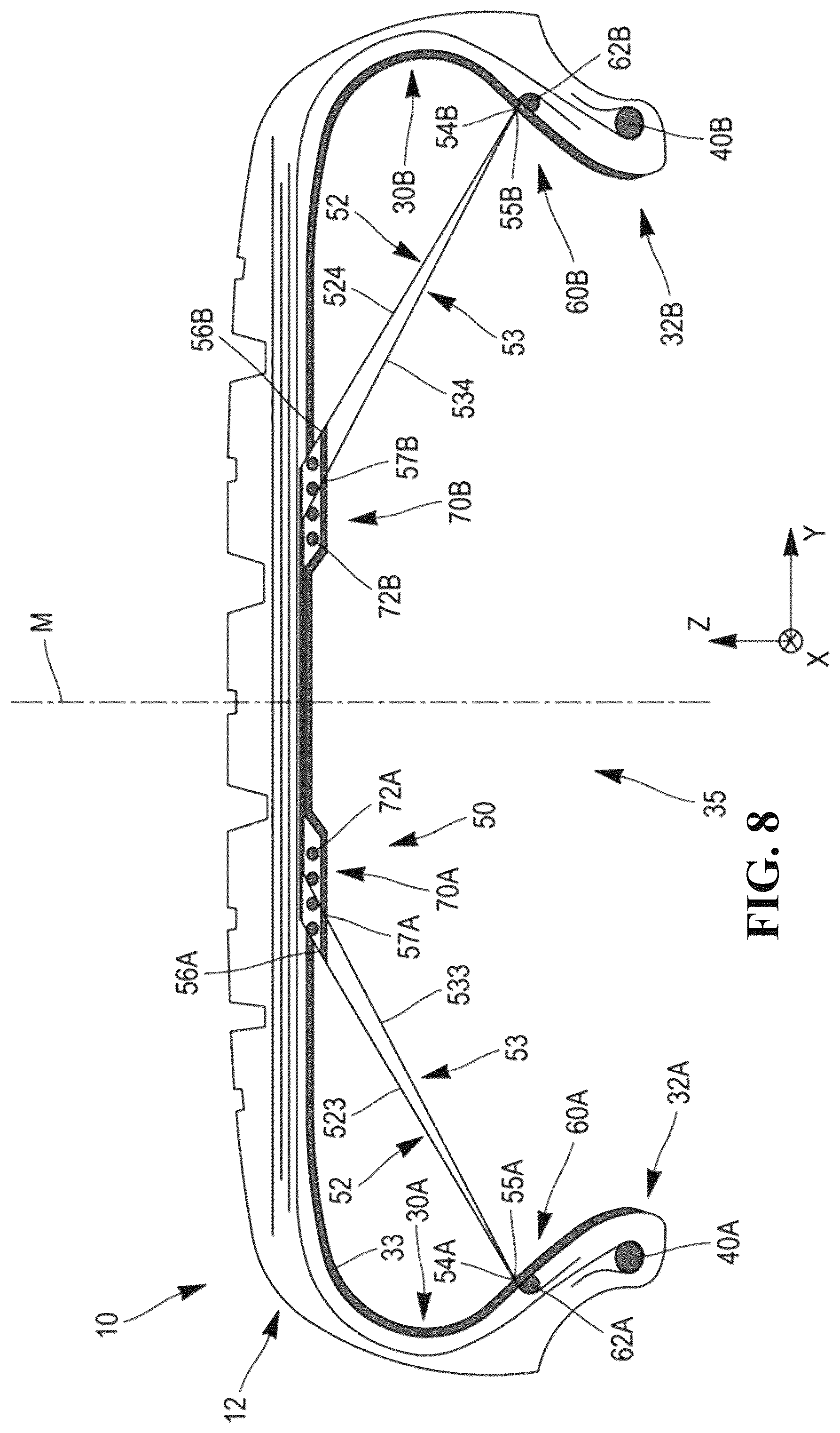 Patent US12472775 Figure 6 – Tire comprising a durable stiffening structure