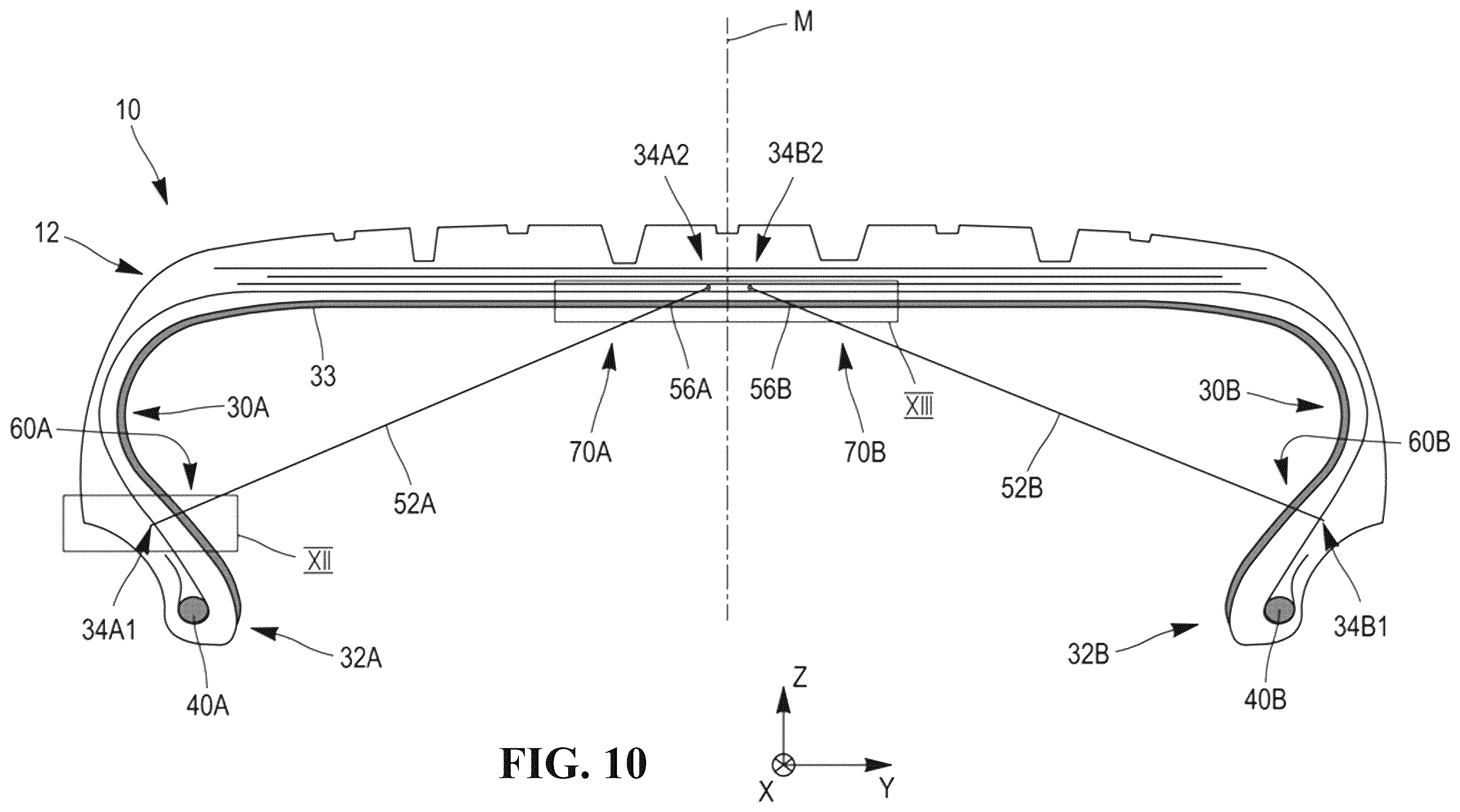 Patent US12472775 Figure 8 – Tire comprising a durable stiffening structure