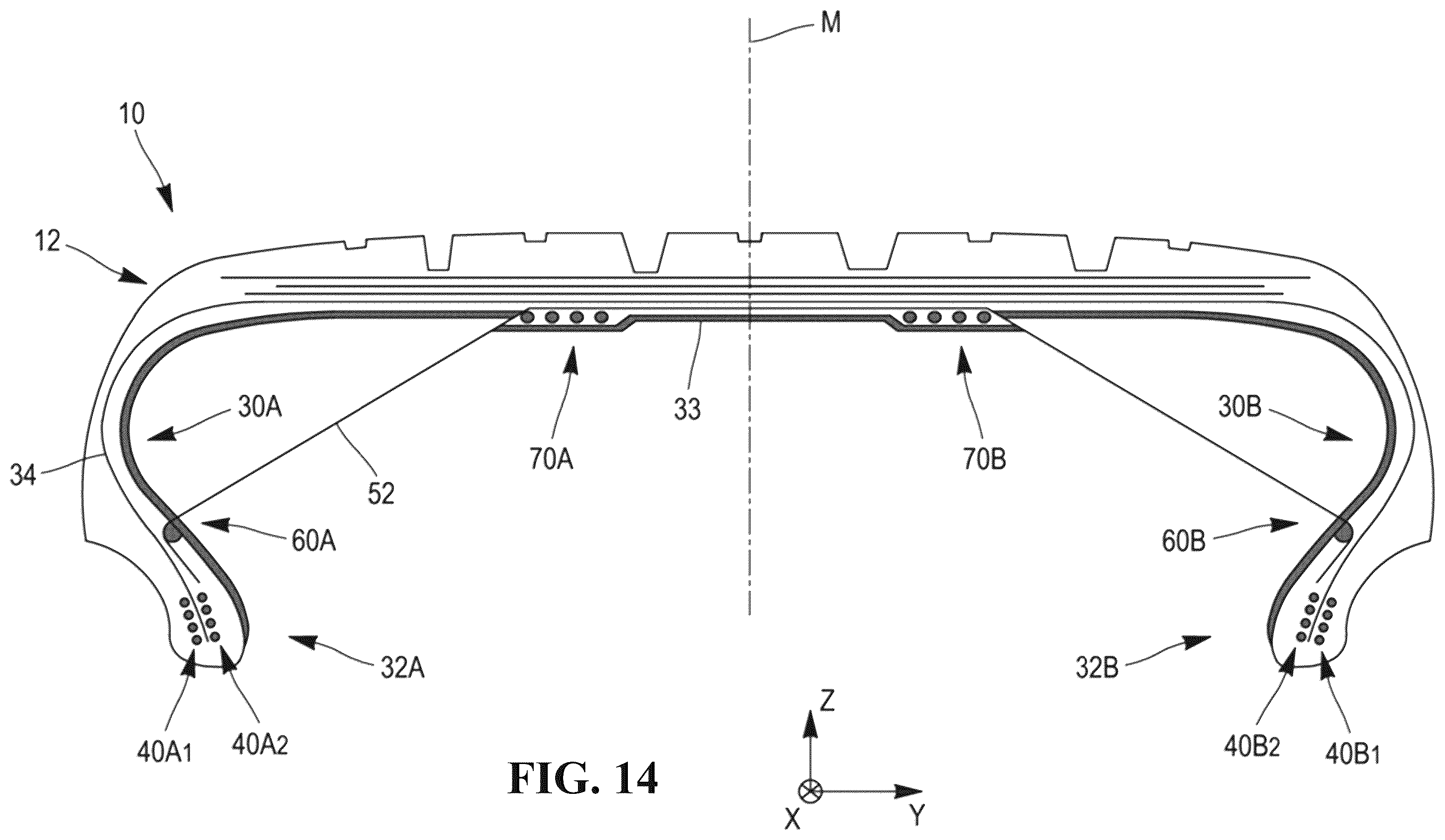 Patent US12472775 Figure 10 – Tire comprising a durable stiffening structure