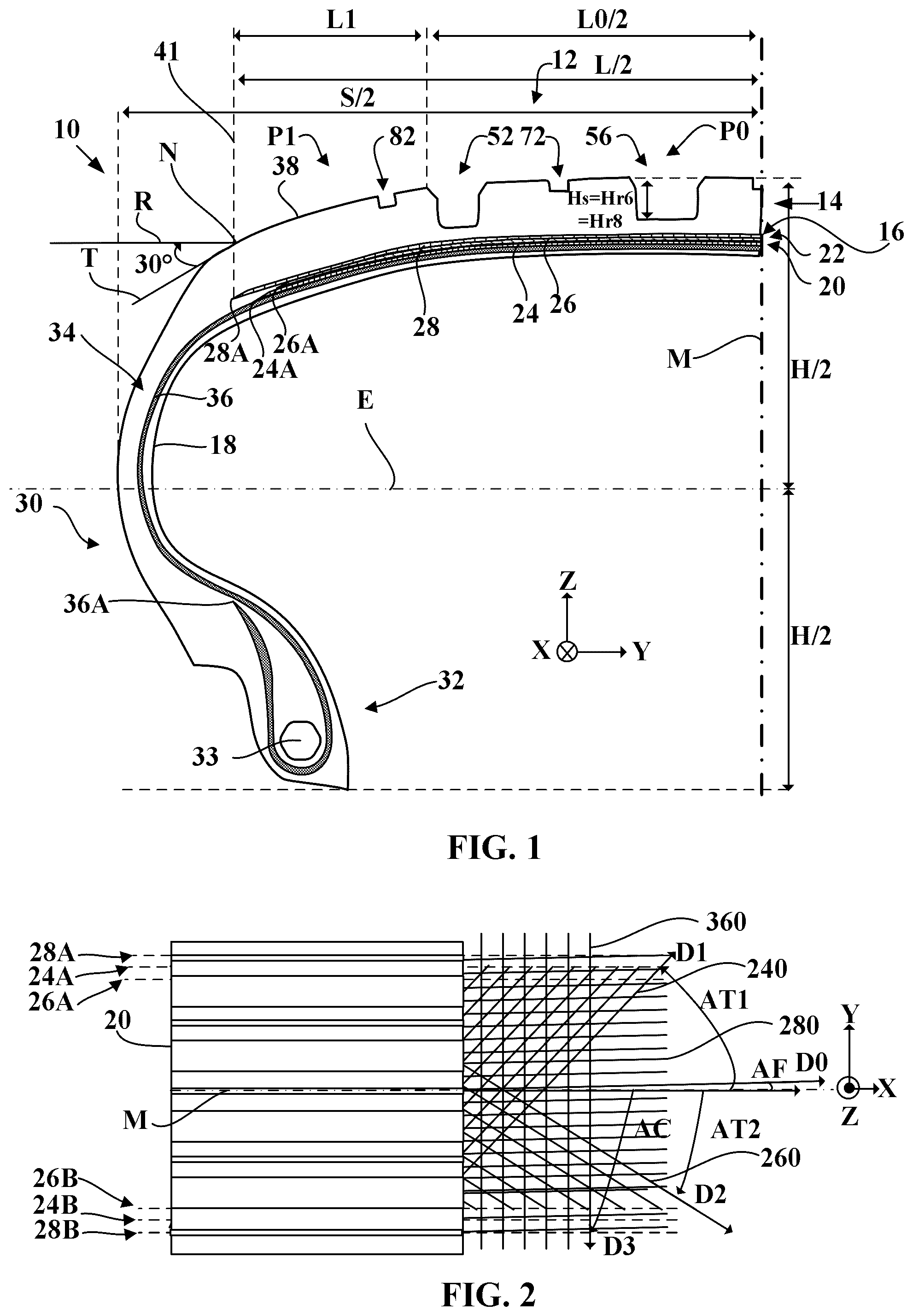 Patent US12472776 Figure 1 – Low-noise tire