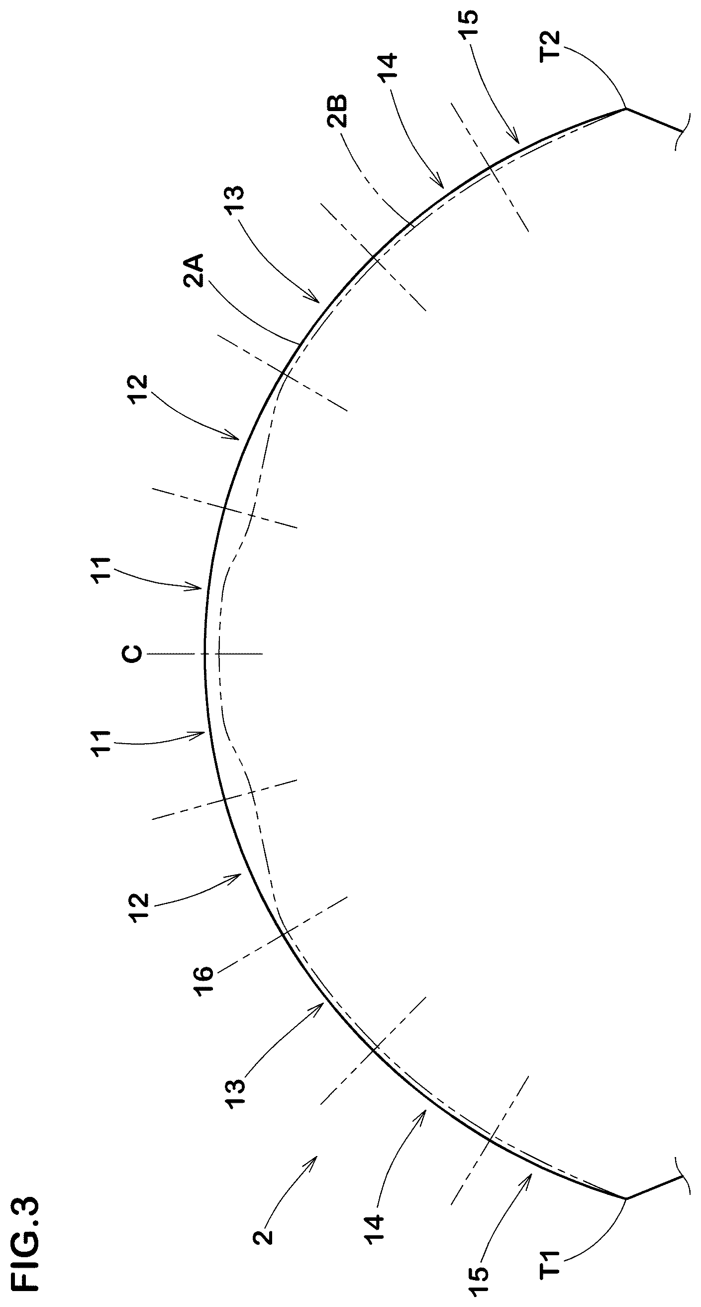 Patent US12472777 Figure 3 – Motorcycle tire