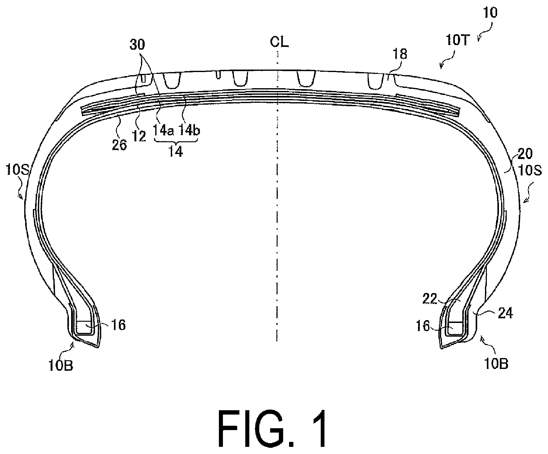Patent US12472778 Figure 1 – Tire