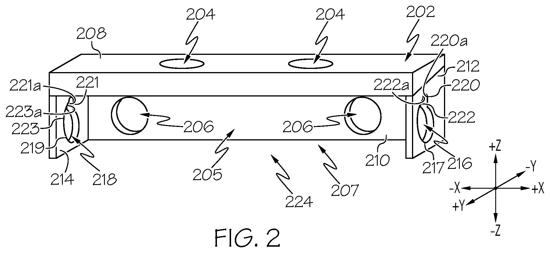 Patent US12472785 Figure 2 – Collapsing tow hook assemblies and vehicles including same
