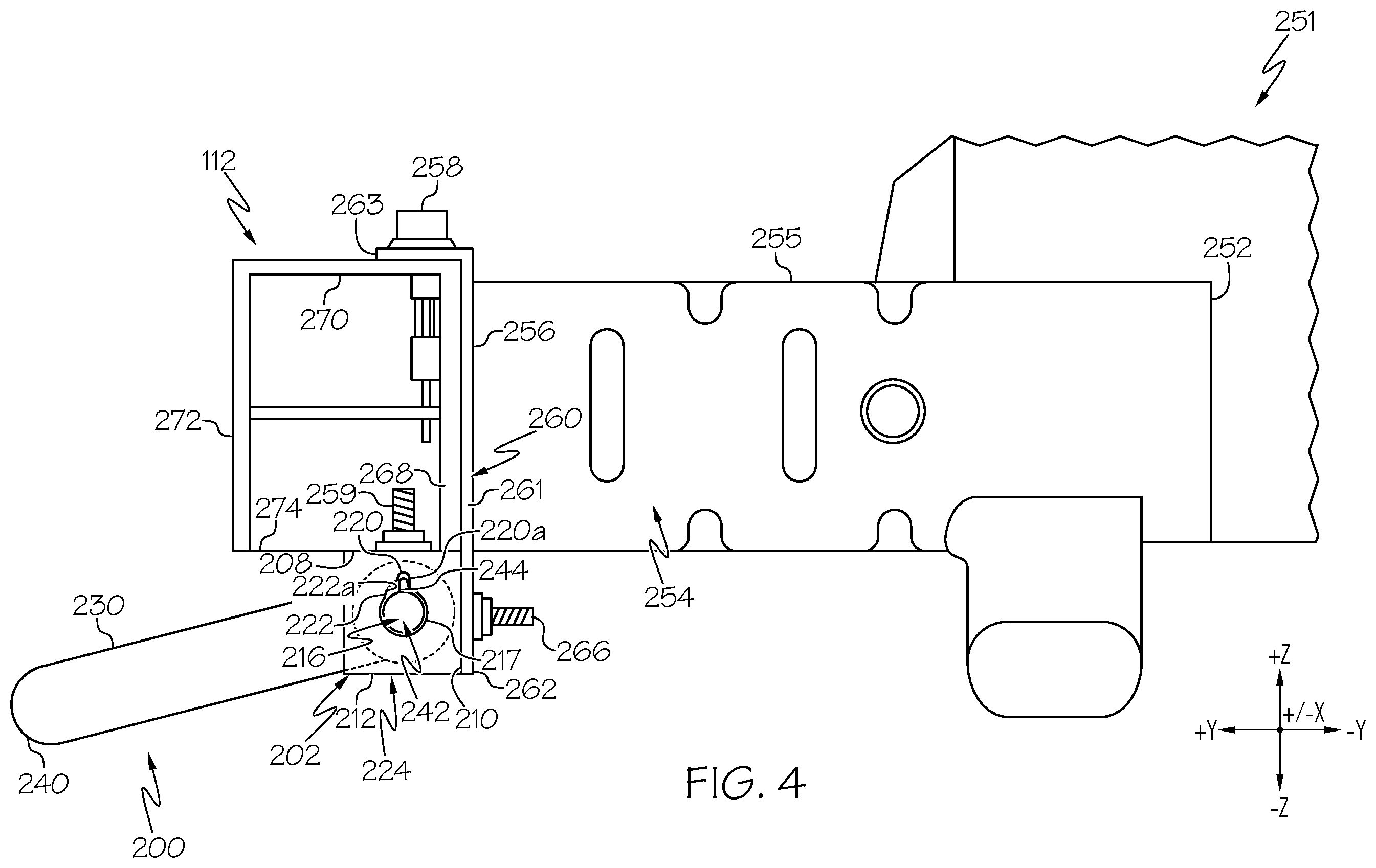 Patent US12472785 Figure 4 – Collapsing tow hook assemblies and vehicles including same