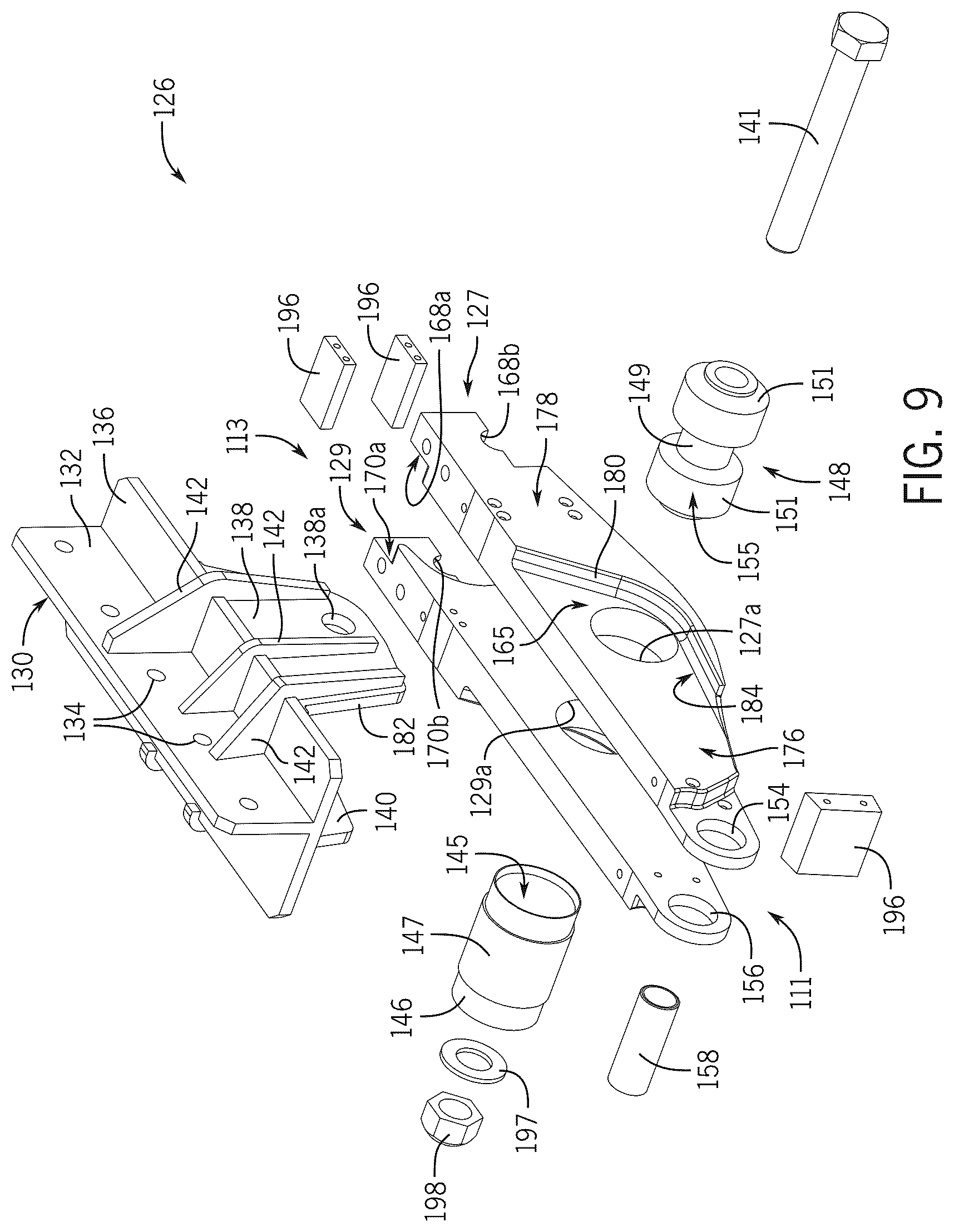 Patent US12472787 Figure 7 – Load equalizer assembly for tandem steer suspension