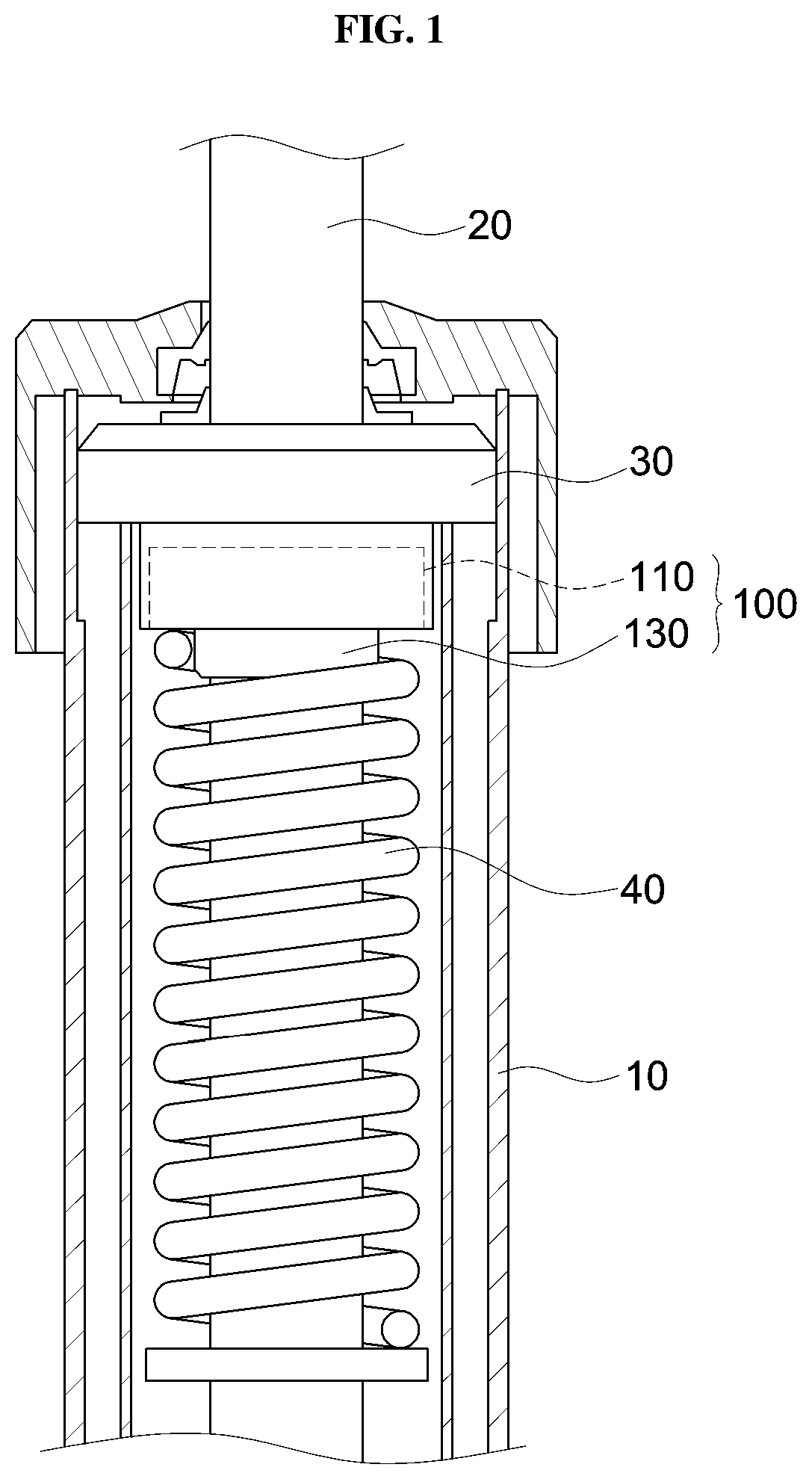 Patent US12472789 Figure 1 – Hydraulic stopping damper