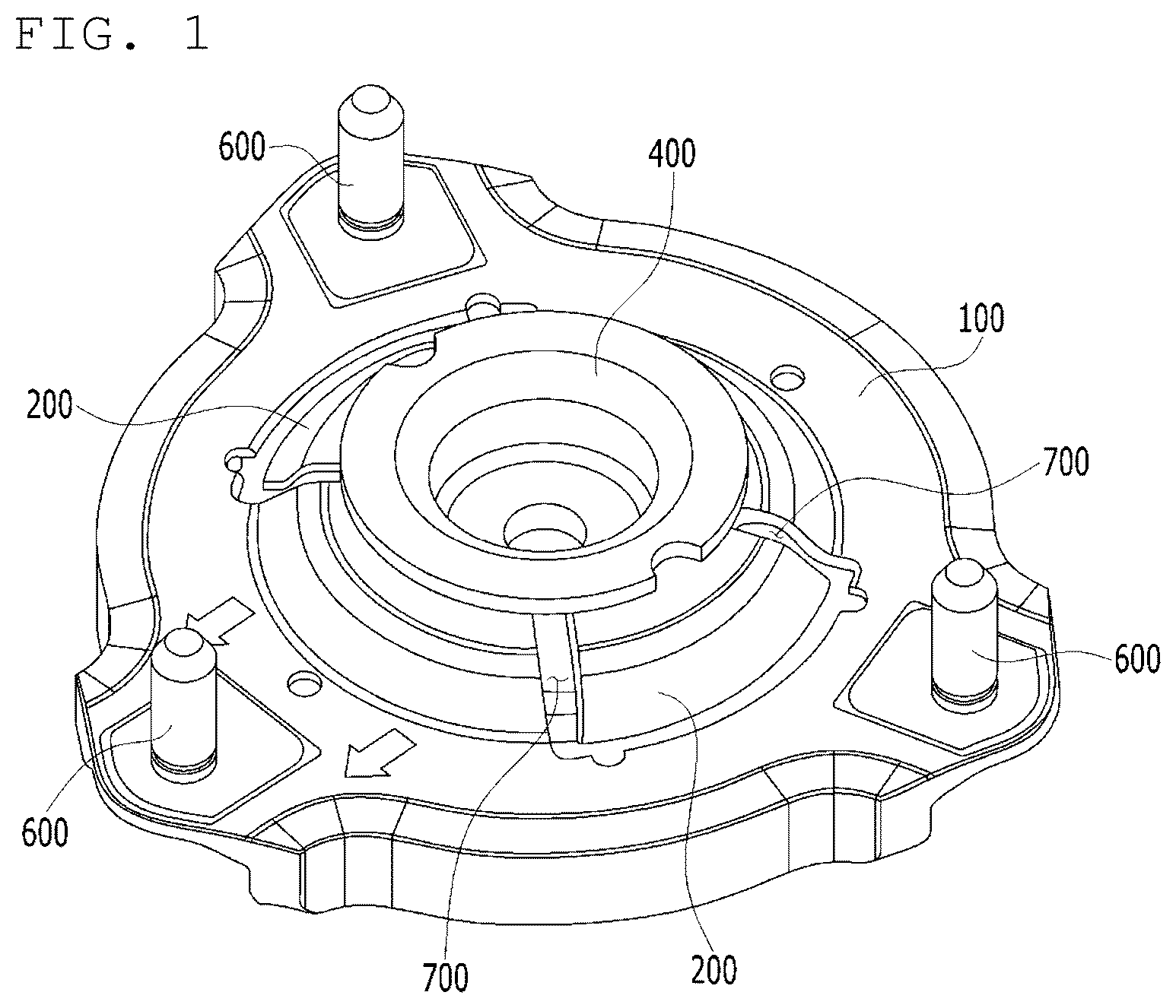 Patent US12472790 Figure 1 – Vehicle strut insulator