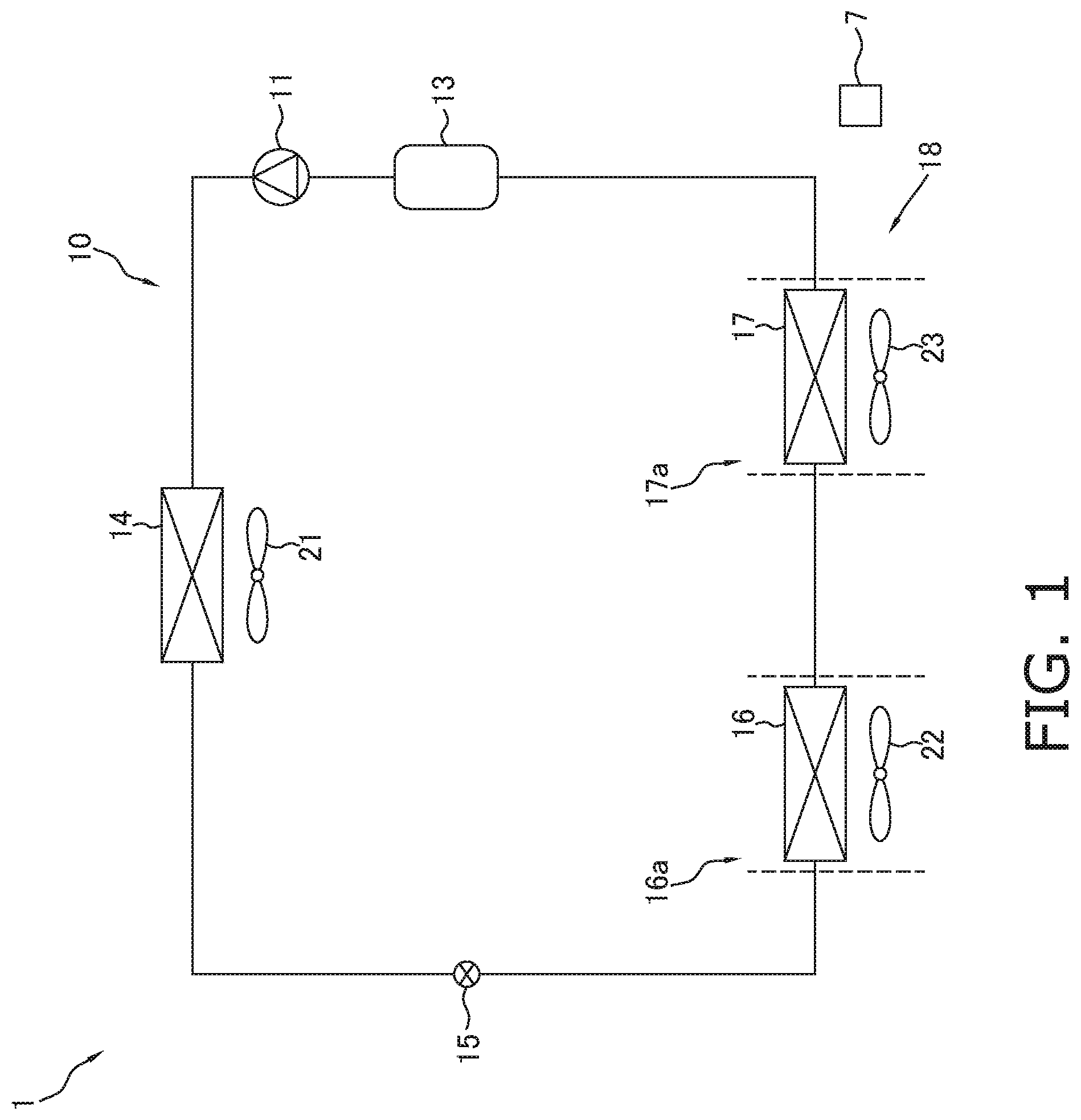 Patent US12472800 Figure 1 – Refrigeration cycle device for vehicle