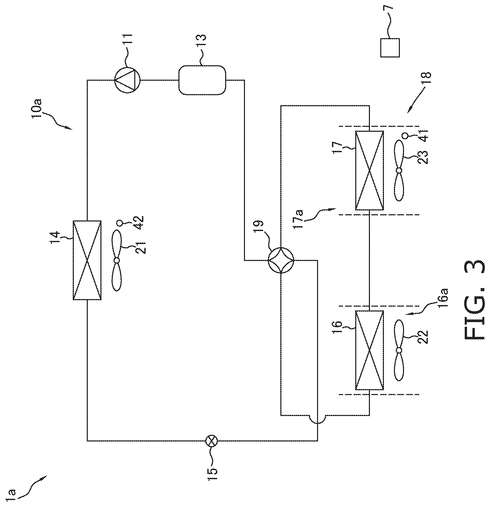 Patent US12472800 Figure 3 – Refrigeration cycle device for vehicle