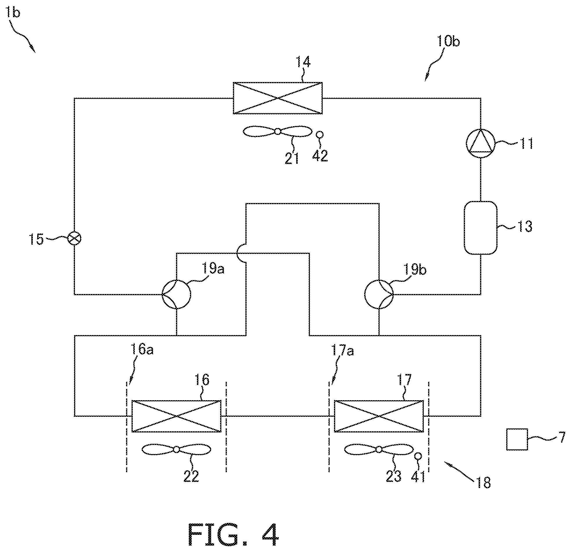 Patent US12472800 Figure 4 – Refrigeration cycle device for vehicle