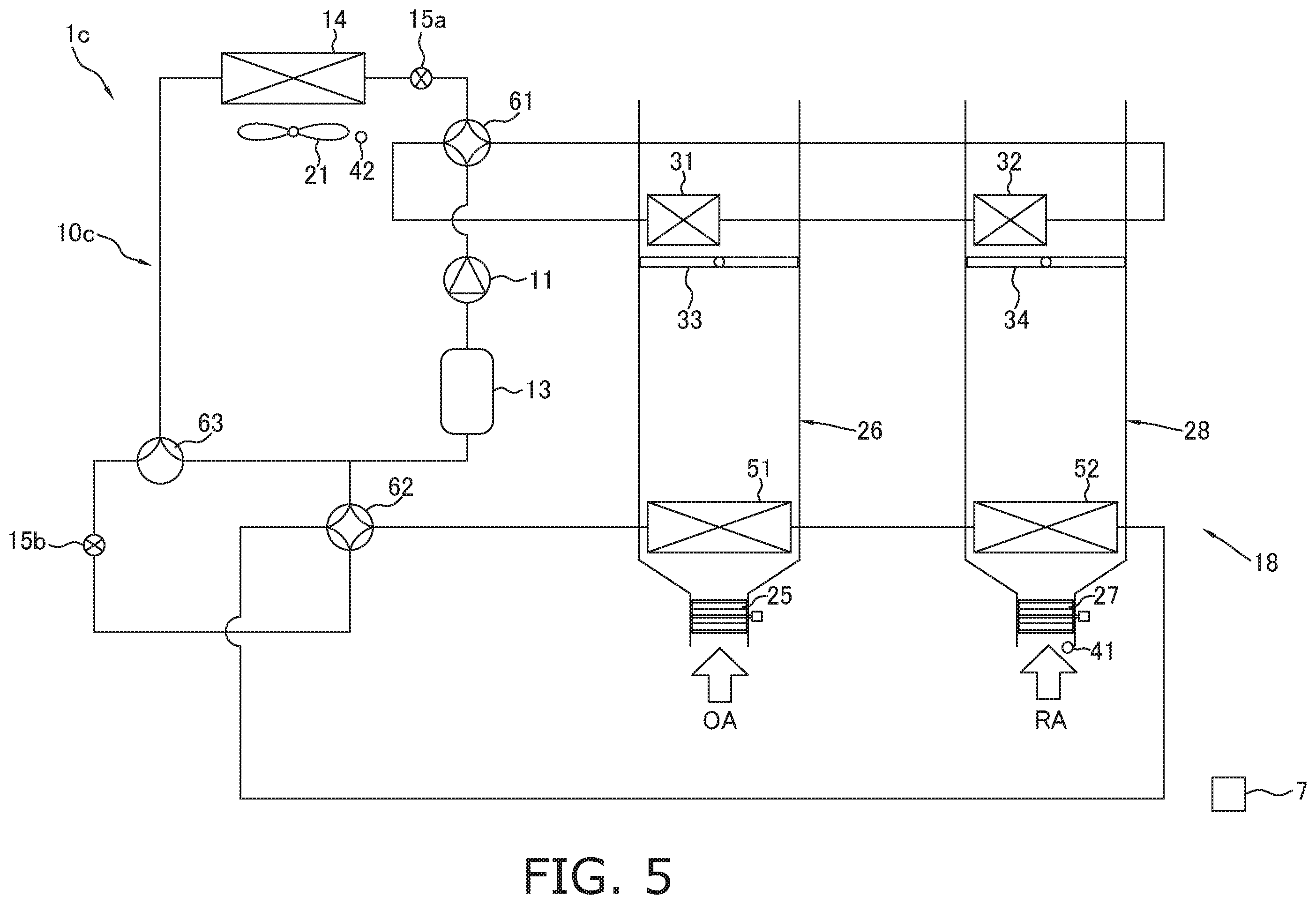 Patent US12472800 Figure 5 – Refrigeration cycle device for vehicle