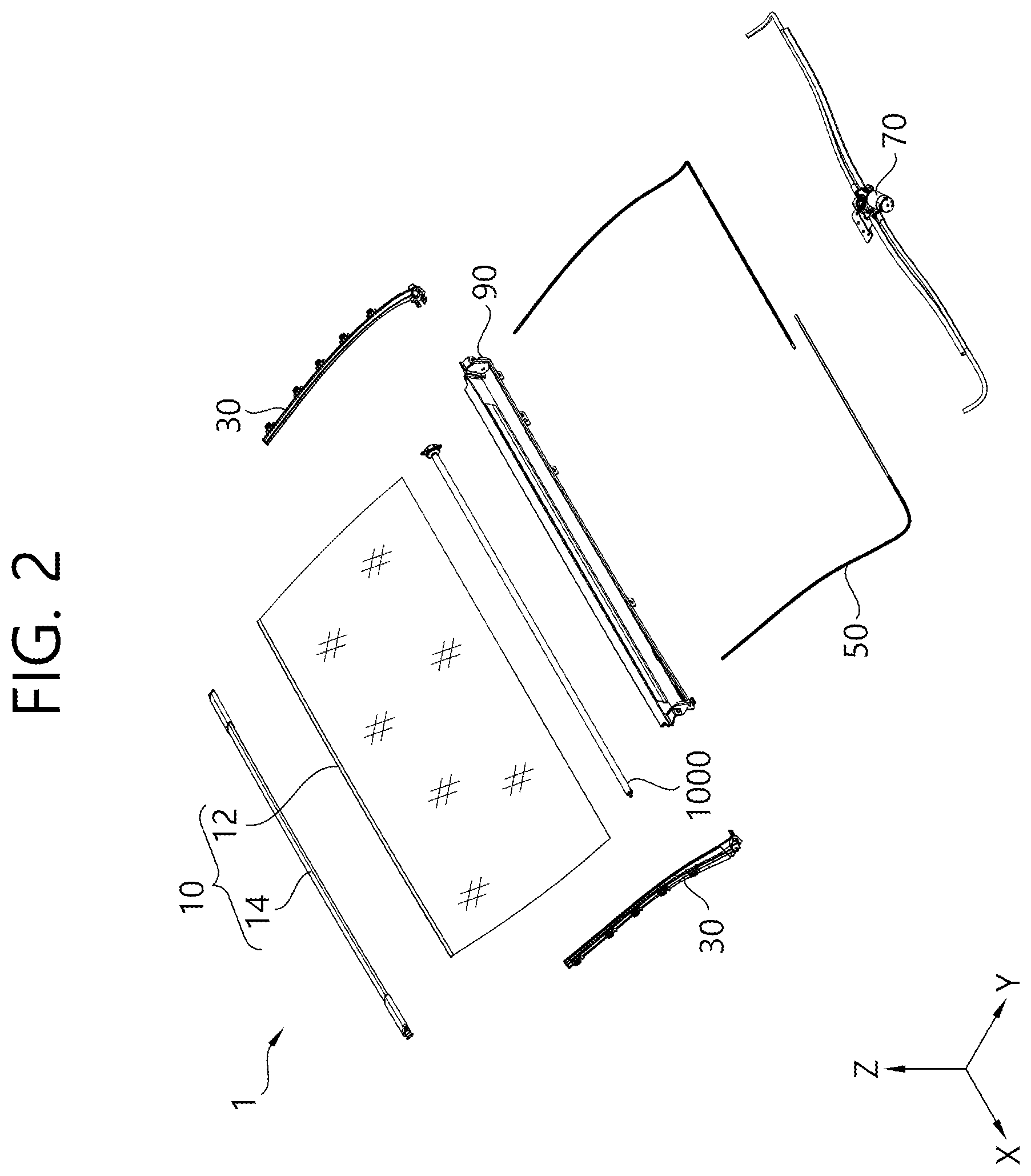 Patent US12472803 Figure 2 – Shaft assembly, apparatus for shading window and apparatus for luggage screen of automobile having shaft assembly