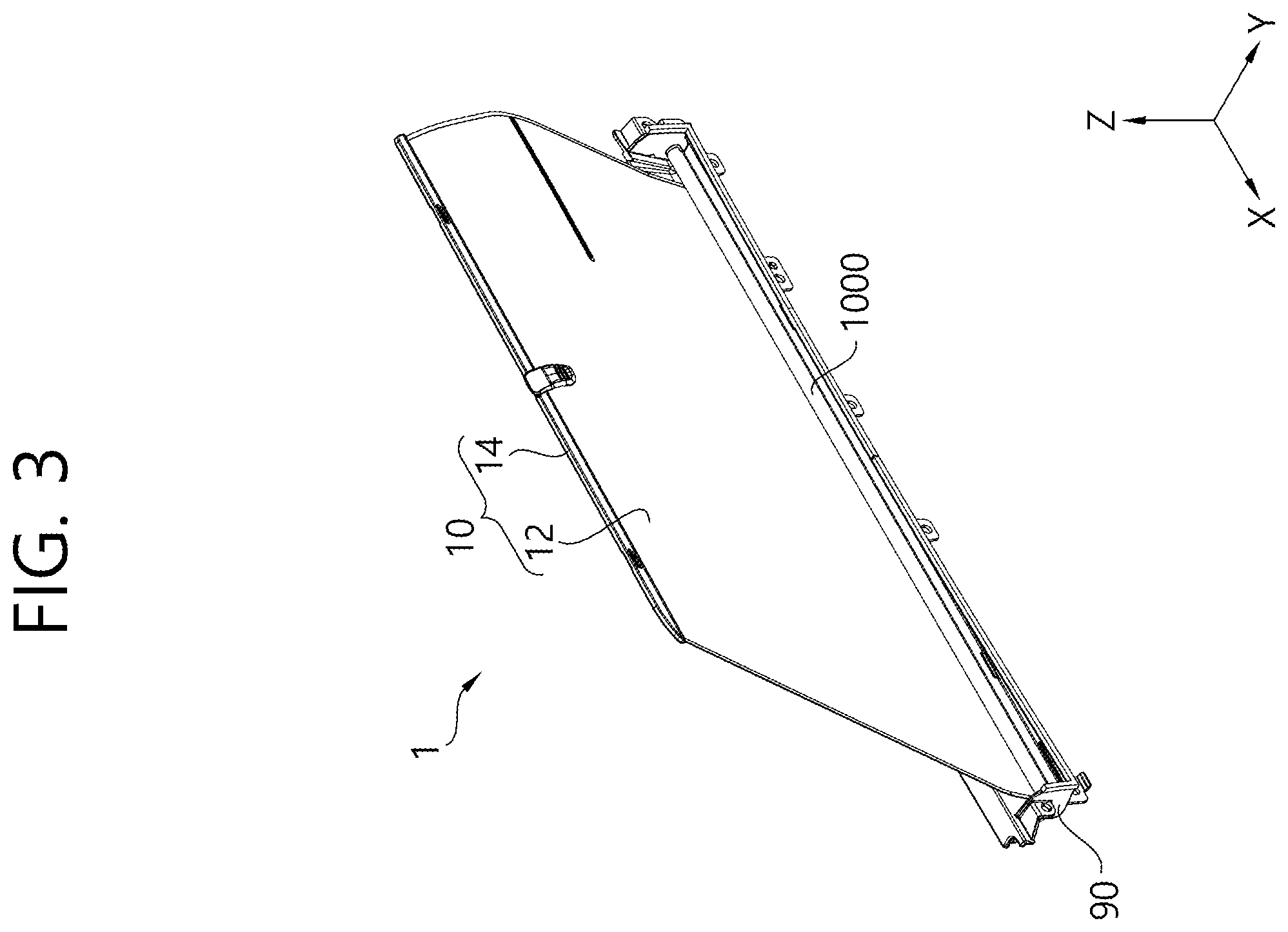 Patent US12472803 Figure 3 – Shaft assembly, apparatus for shading window and apparatus for luggage screen of automobile having shaft assembly