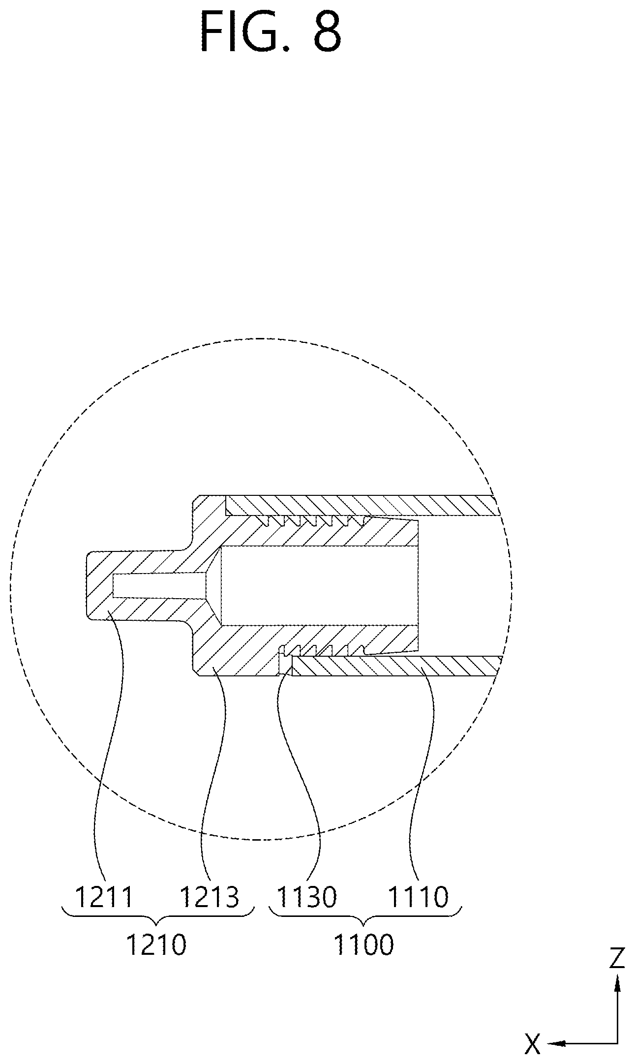 Patent US12472803 Figure 8 – Shaft assembly, apparatus for shading window and apparatus for luggage screen of automobile having shaft assembly
