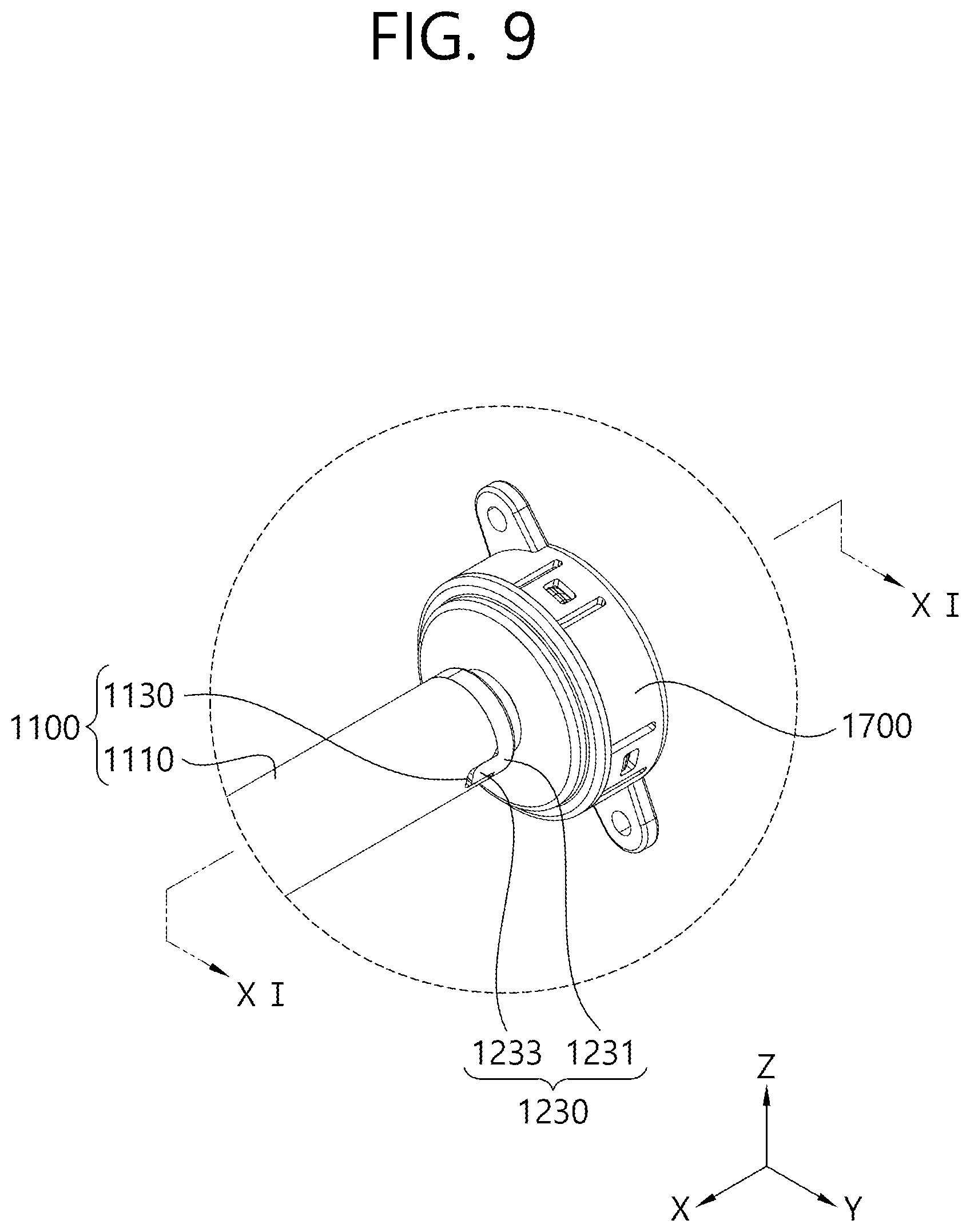 Patent US12472803 Figure 9 – Shaft assembly, apparatus for shading window and apparatus for luggage screen of automobile having shaft assembly