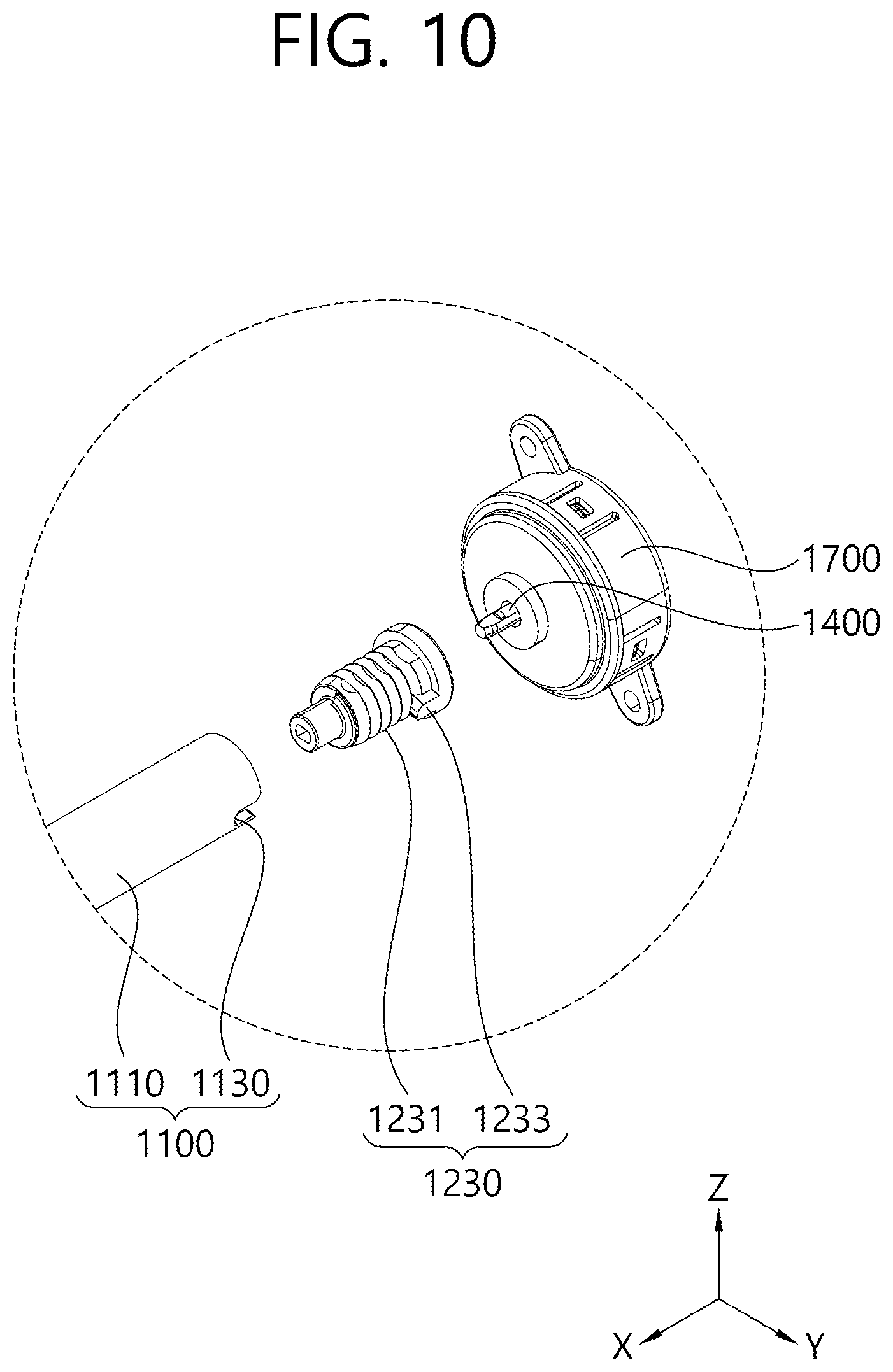 Patent US12472803 Figure 10 – Shaft assembly, apparatus for shading window and apparatus for luggage screen of automobile having shaft assembly
