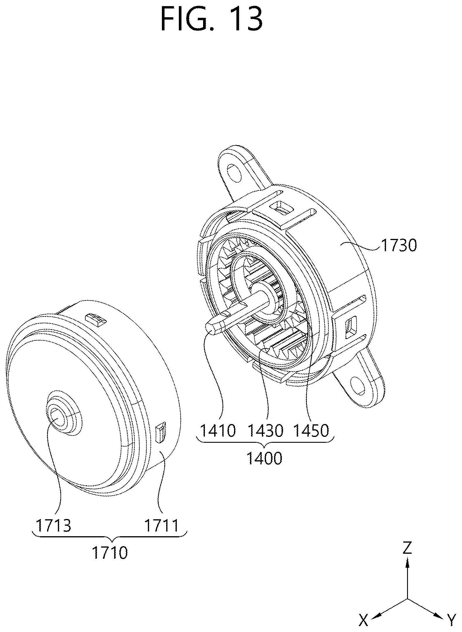 Patent US12472803 Figure 13 – Shaft assembly, apparatus for shading window and apparatus for luggage screen of automobile having shaft assembly
