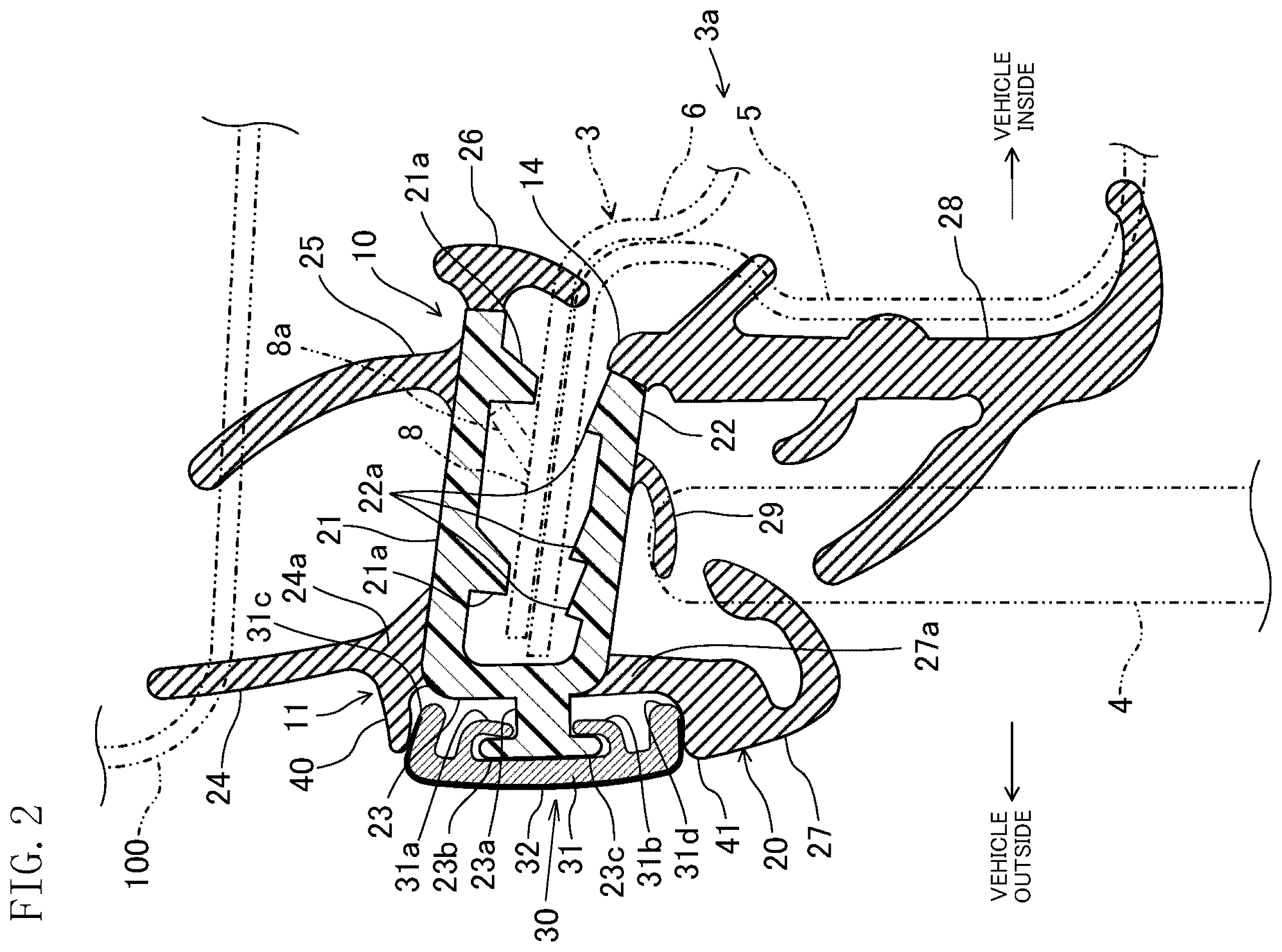 Patent US12472805 Figure 2 – Glass run for automotive door