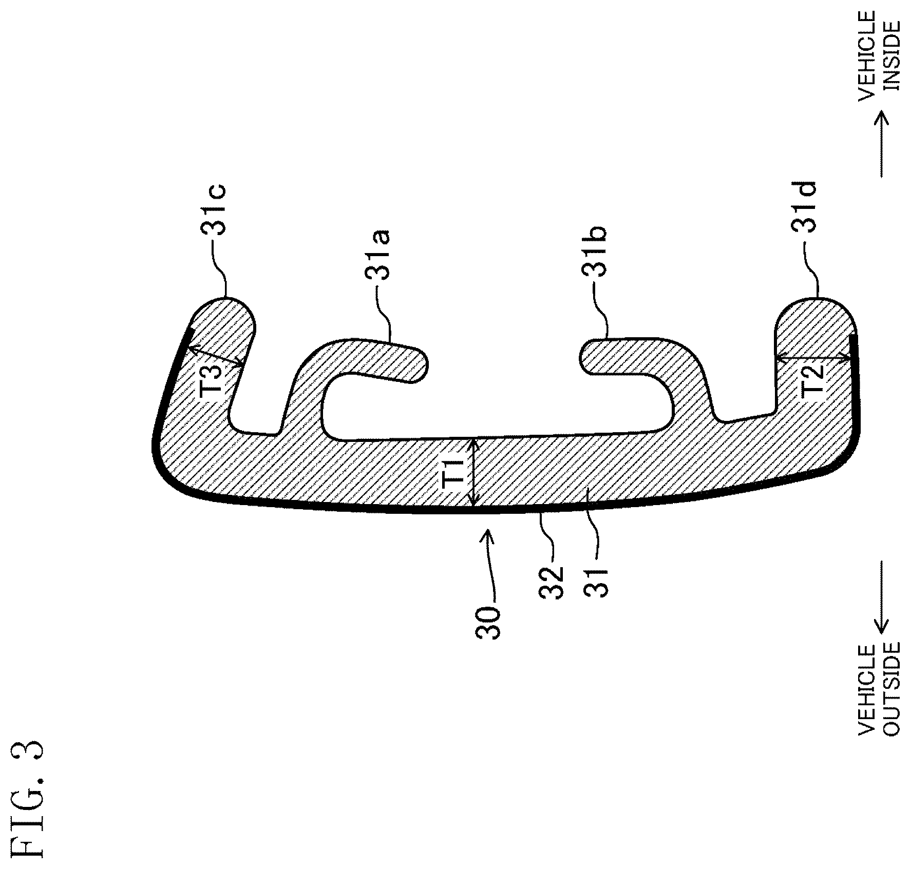 Patent US12472805 Figure 3 – Glass run for automotive door