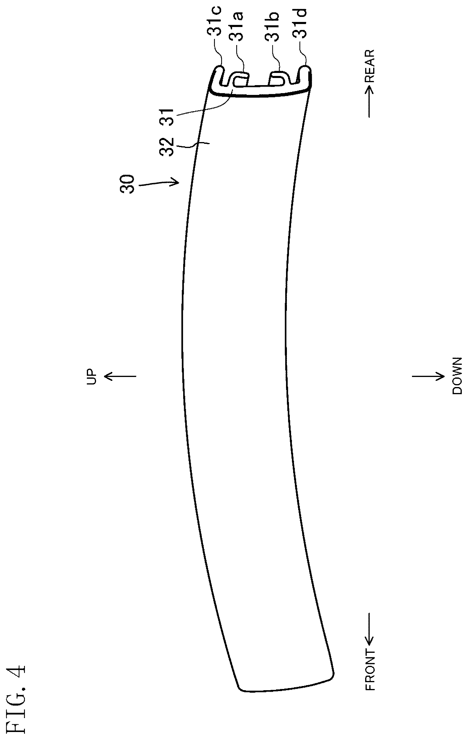 Patent US12472805 Figure 4 – Glass run for automotive door