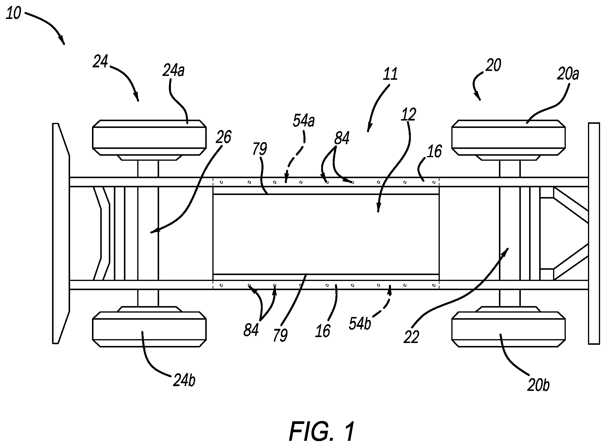 Patent US12472806 Figure 1 – Mounting structure for electric vehicle