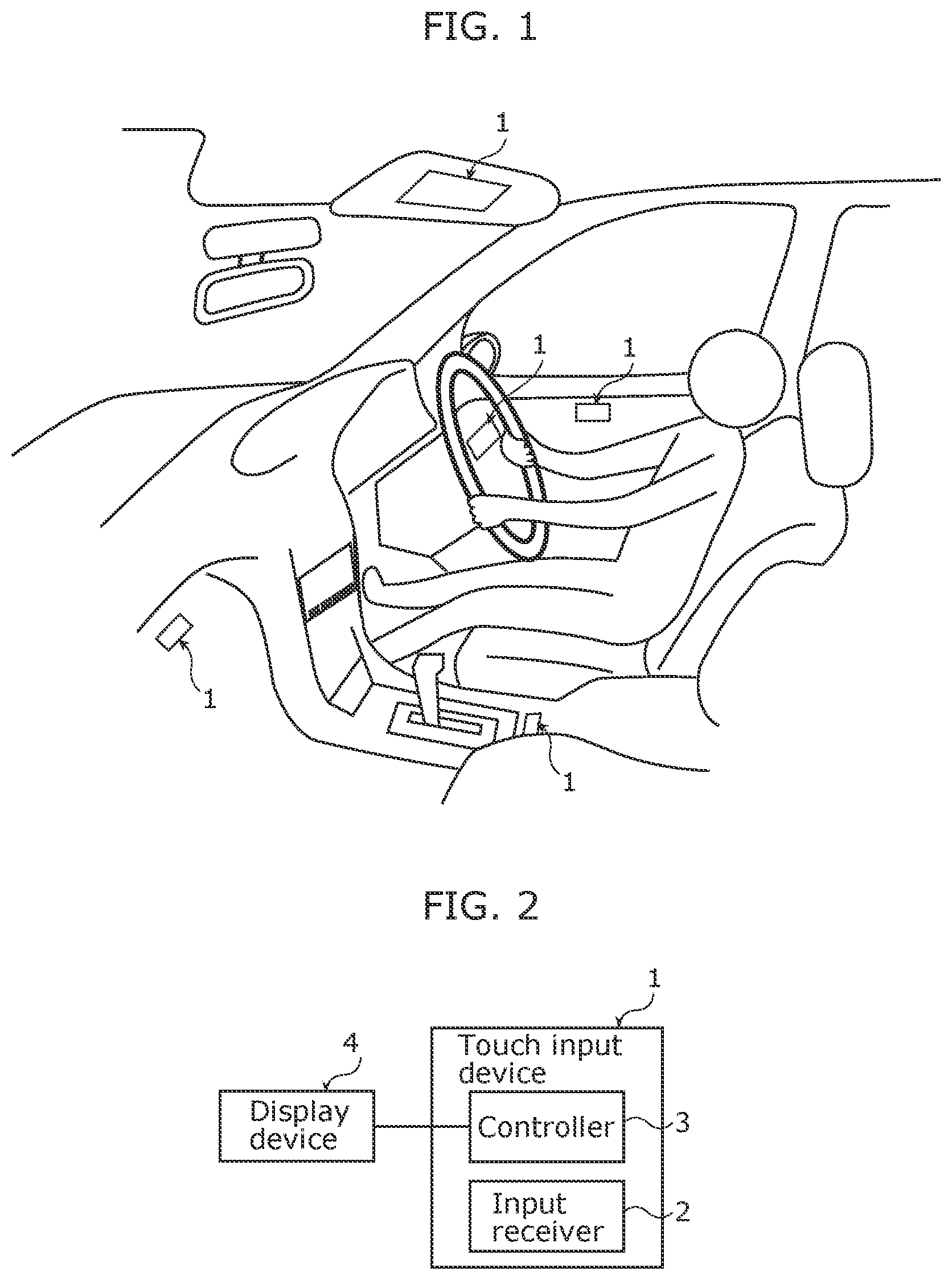 Patent US12472816 Figure 1 – Touch input device and method of manufacturing operation panel