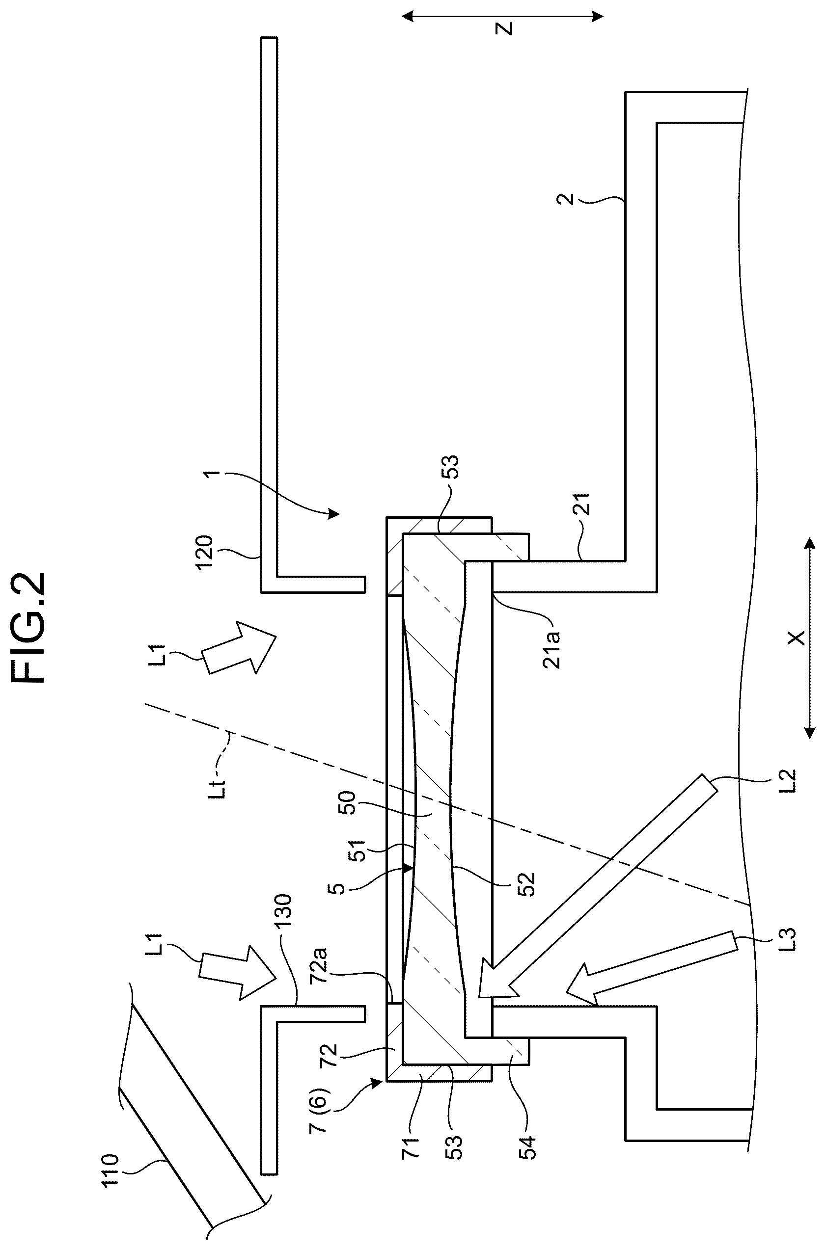 Patent US12472821 Figure 2 – Vehicle display device