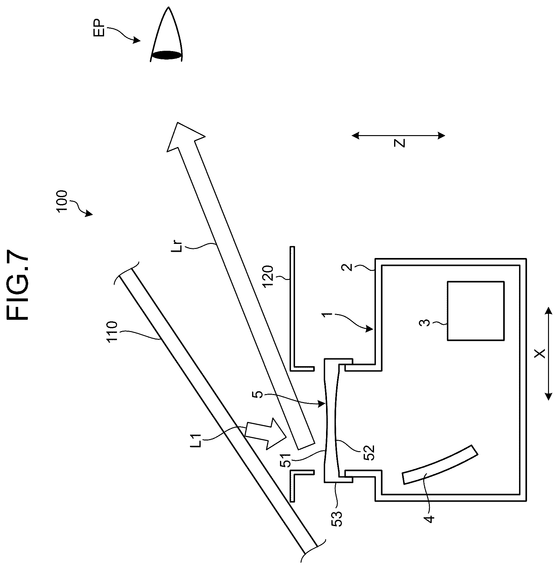 Patent US12472821 Figure 7 – Vehicle display device