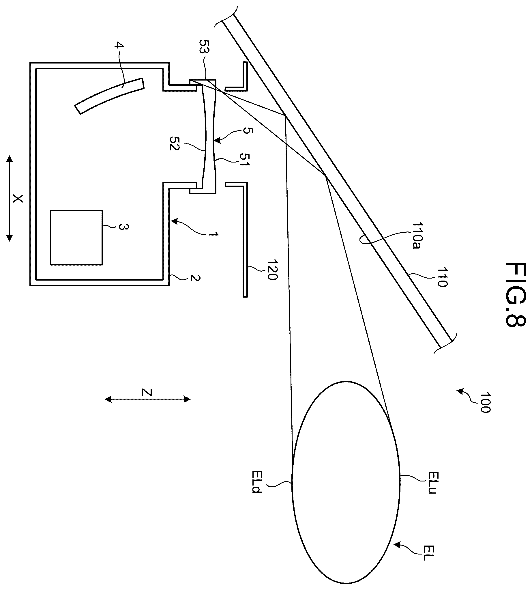 Patent US12472821 Figure 8 – Vehicle display device