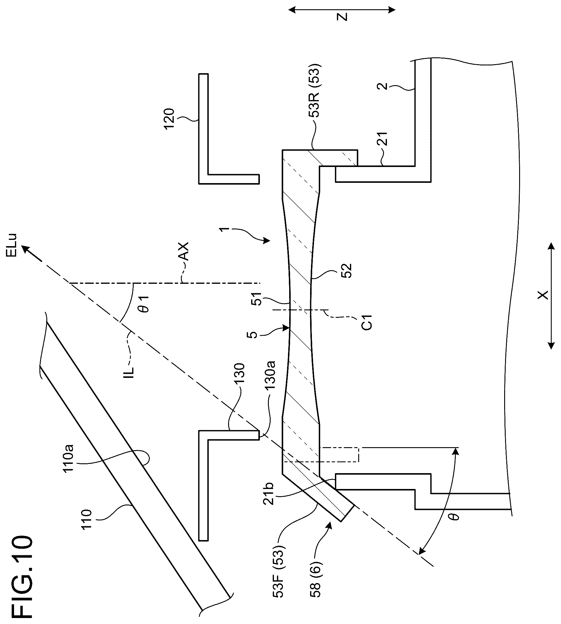 Patent US12472821 Figure 10 – Vehicle display device