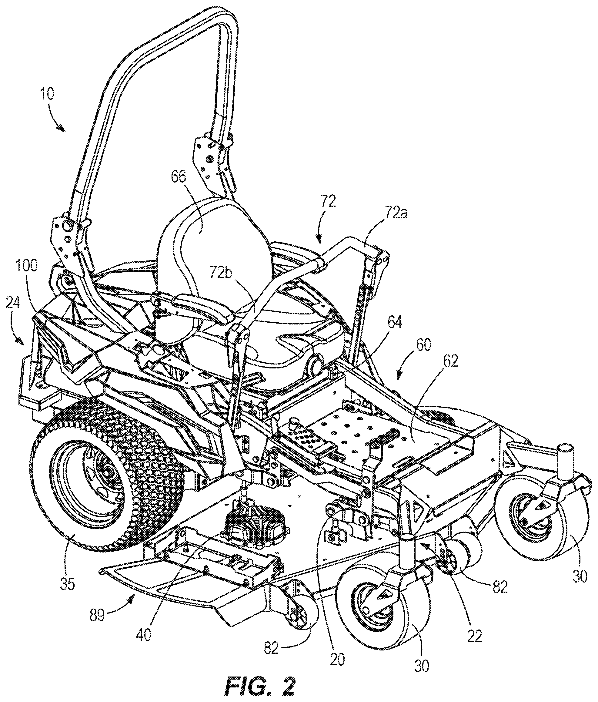 Patent US12472839 Figure 2 – Power source and control system for a lawn mower